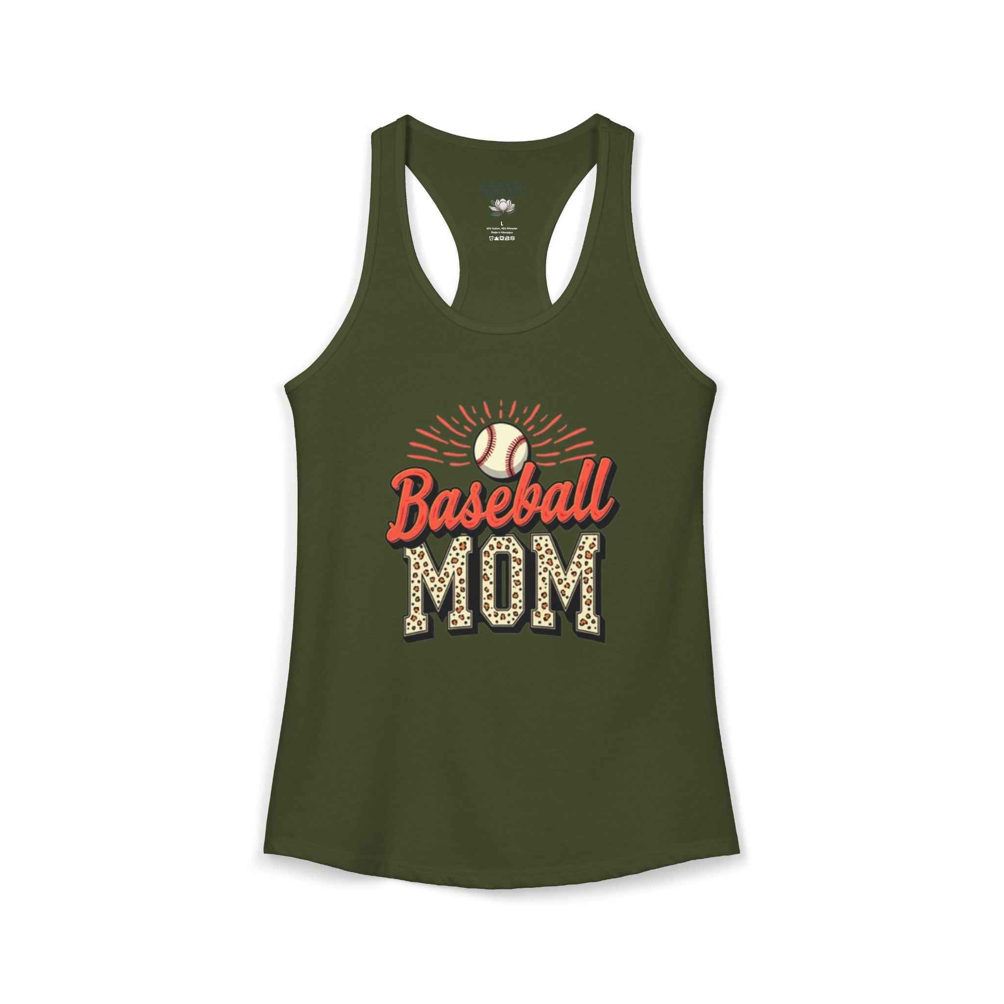 Baseball Mom Racerback Tank – Personalized Name & Number Option