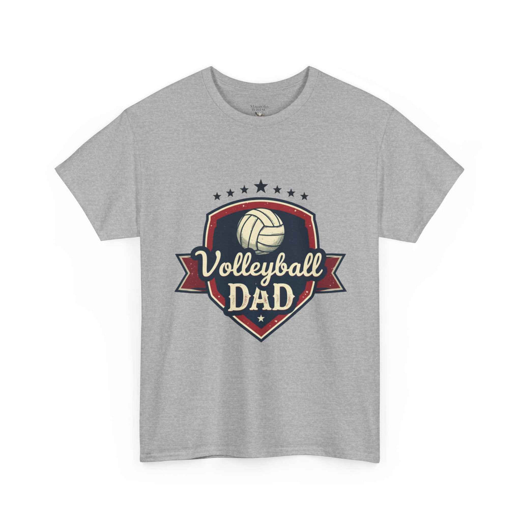 Retro Badge Style: The Vintage Volleyball Dad Shield Tee