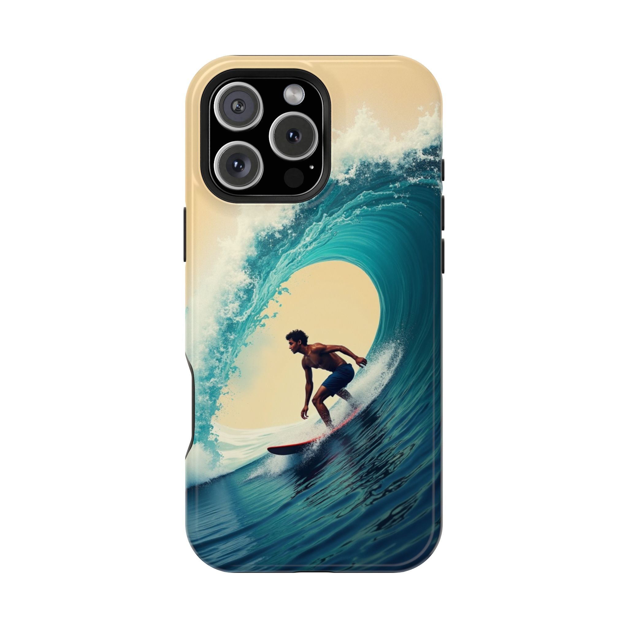 Surfer Riding a Wave iPhone Case — Magnetic Impact-Resistant - Magnolia Wild SC
