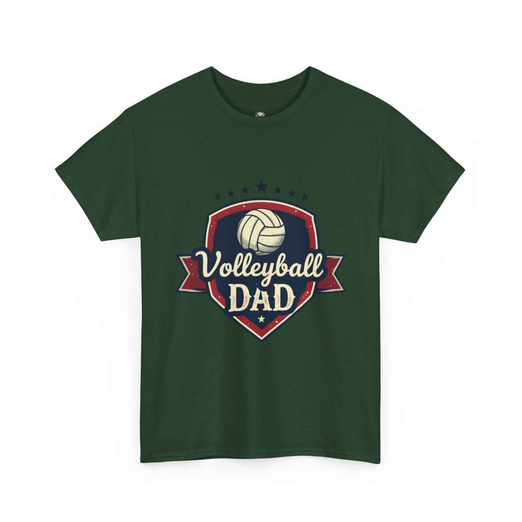 Retro Badge Style: The Vintage Volleyball Dad Shield Tee