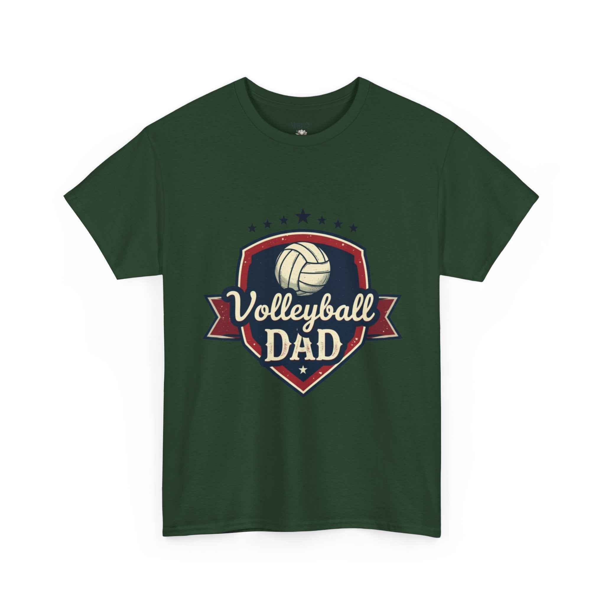 Retro Badge Style: The Vintage Volleyball Dad Shield Tee