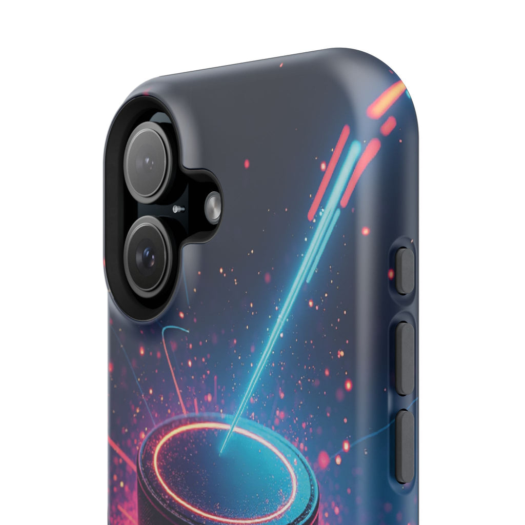 Neon Laser Hockey Puck Impact-Resistant Phone Case - Magnolia Wild SC