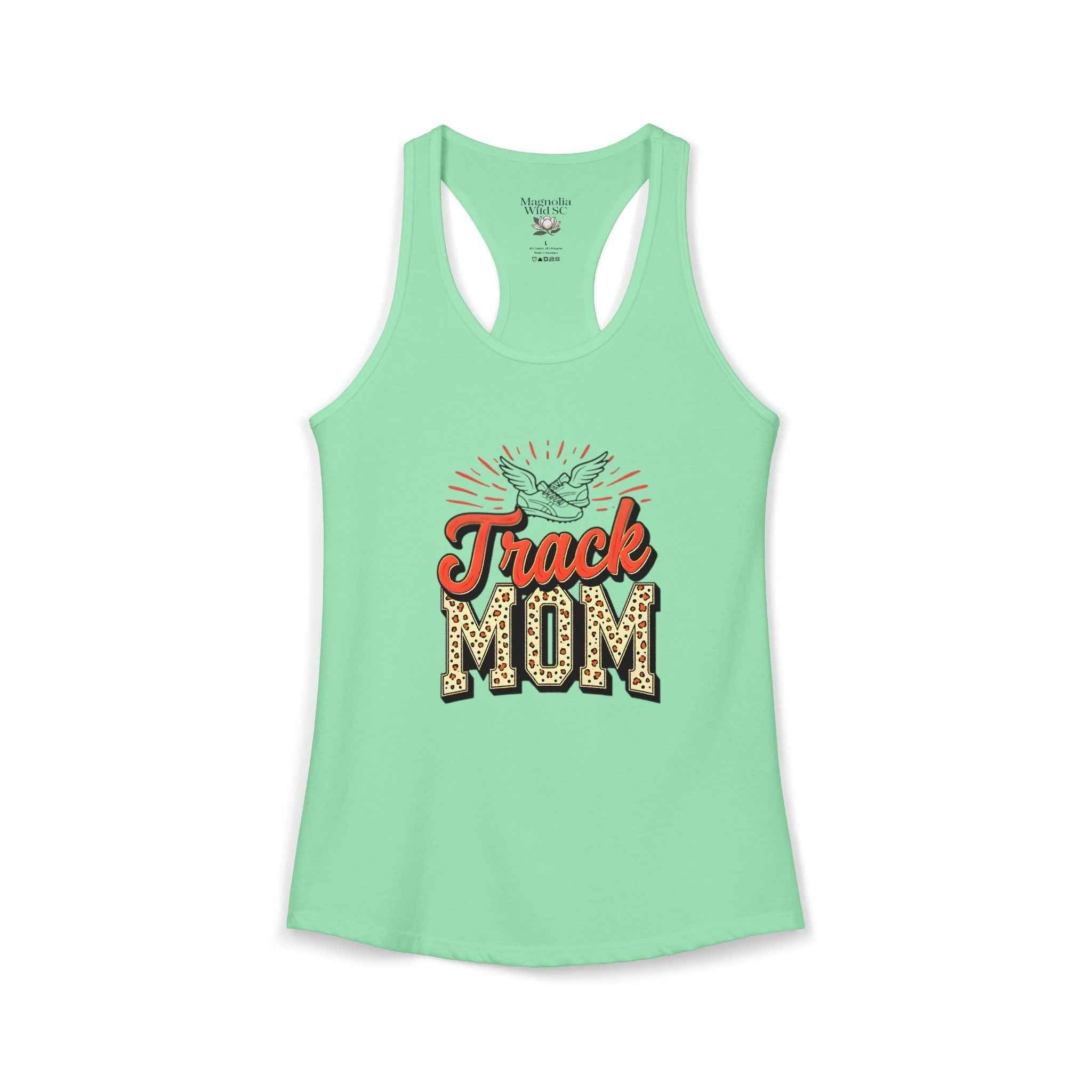 Track Mom Racerback Tank – Personalized Name & Number Option