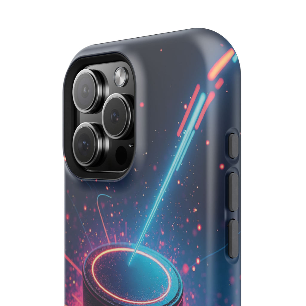 Neon Laser Hockey Puck Impact-Resistant Phone Case - Magnolia Wild SC