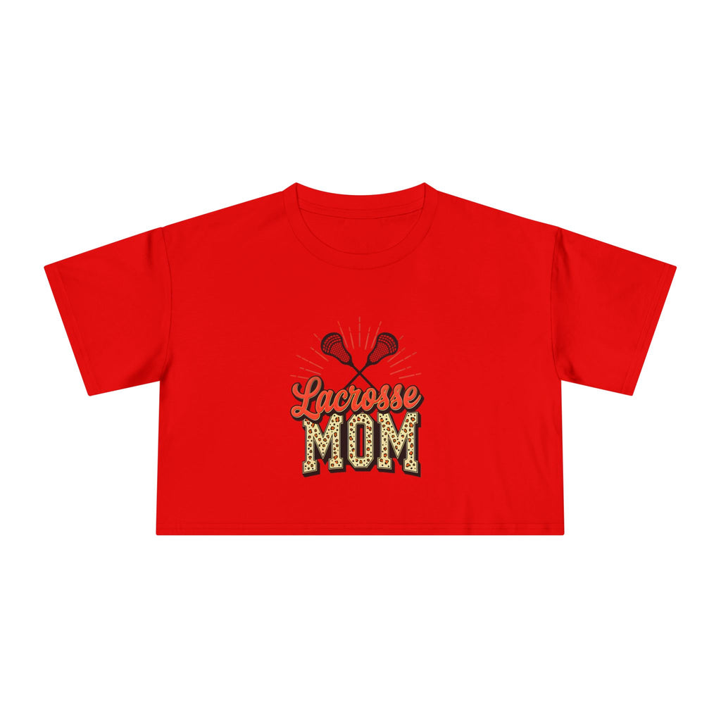 Lacrosse Mom Cheetah Print Women's Crop Tee - Magnolia Wild SC