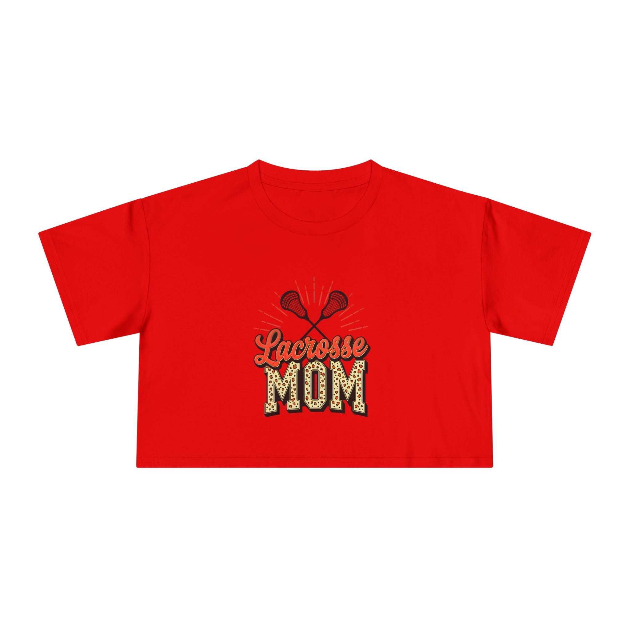 Lacrosse Mom Cheetah Print Women's Crop Tee - Magnolia Wild SC