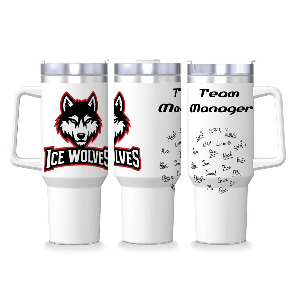 Customizable Team Spirit 40oz Insulated Tumbler with Handle and Straw for Team Manager or Coaches Gifts - Magnolia Wild SC