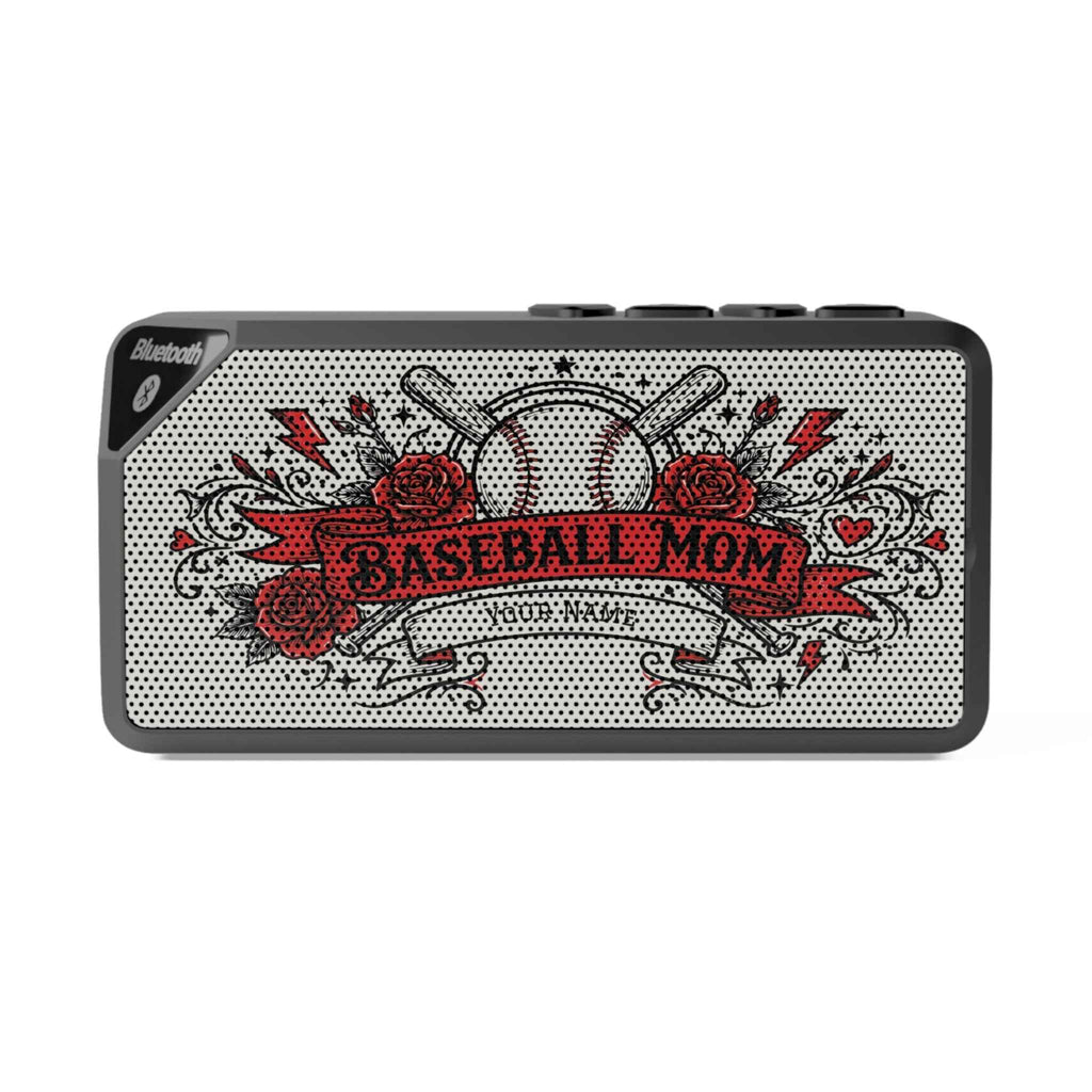 Baseball Mom Tattoo-Style Speaker — Custom Name Bluetooth Speaker
