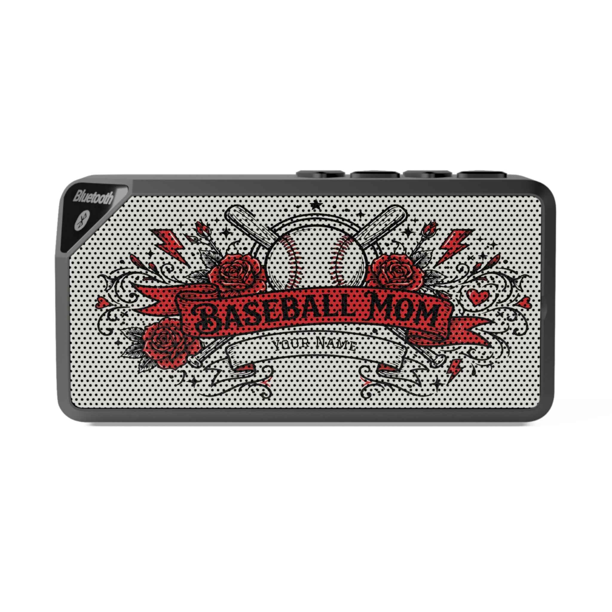 Baseball Mom Tattoo-Style Speaker — Custom Name Bluetooth Speaker