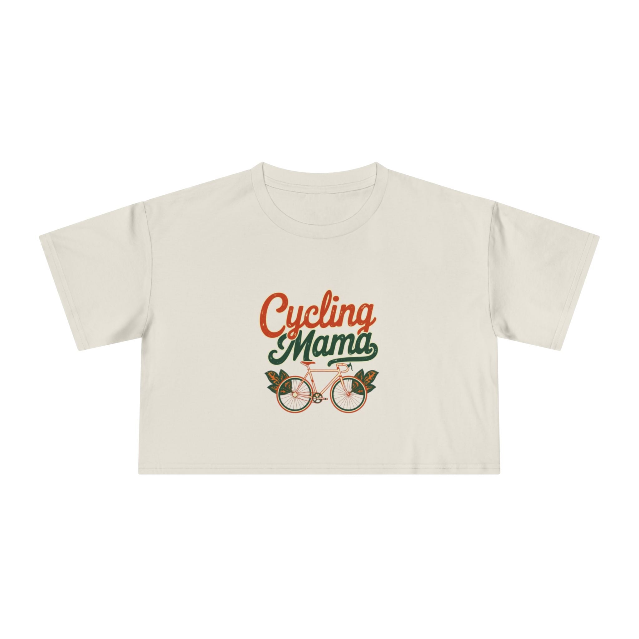 Cycling Mama Crop Tee — Retro Cycling Graphic - Magnolia Wild SC