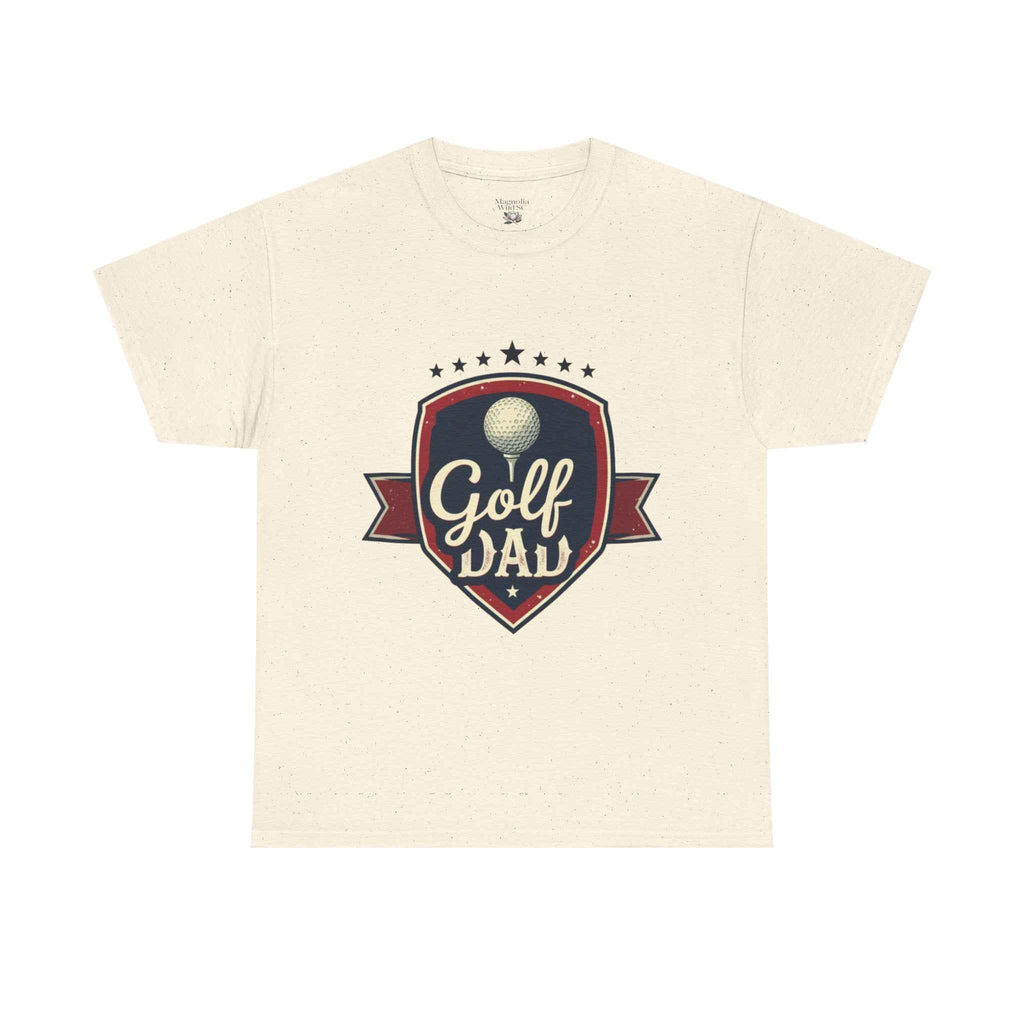 Retro Badge Style: The Vintage Golf Dad Shield Tee