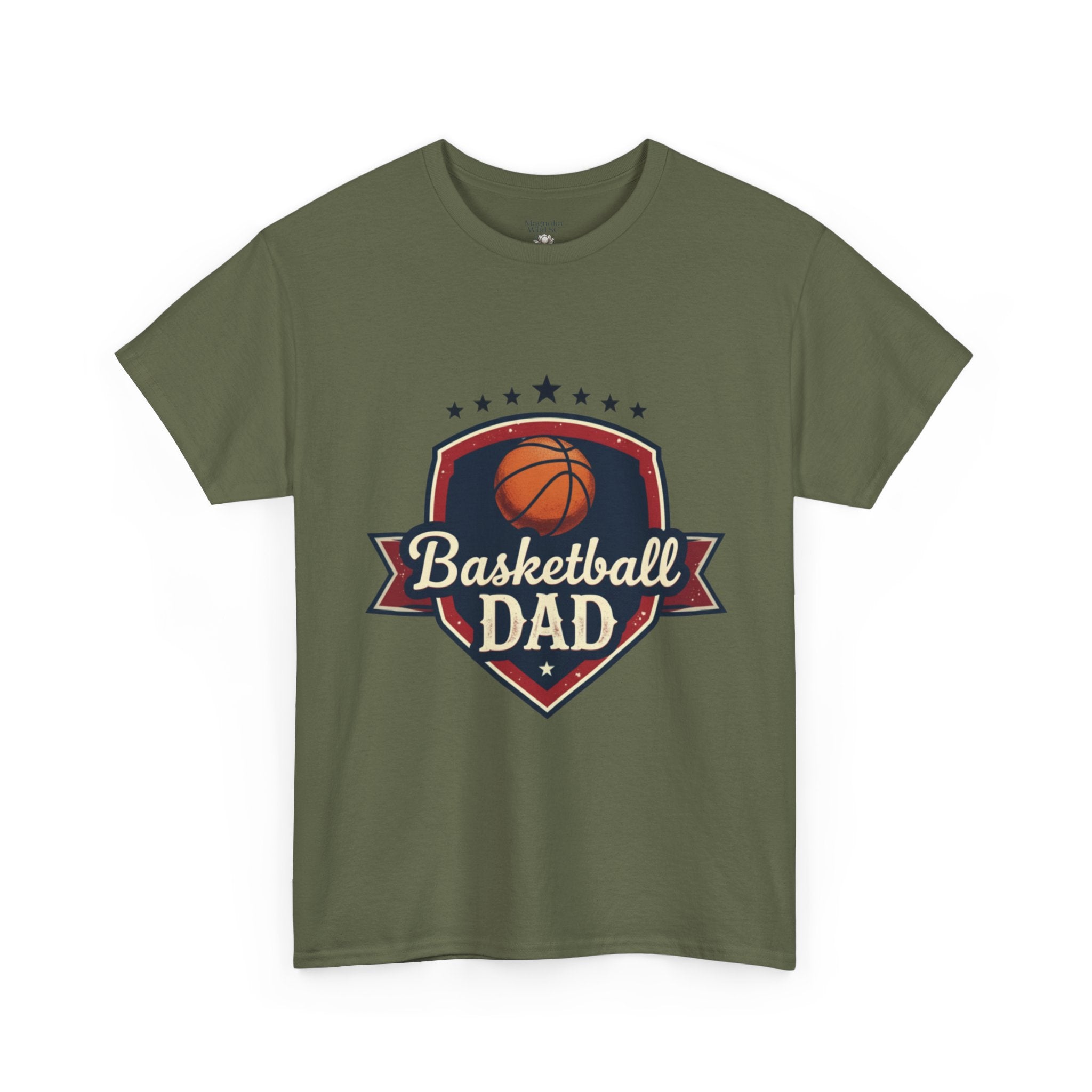 Retro Court Style: The Vintage Basketball Dad Shield Tee - Magnolia Wild SC