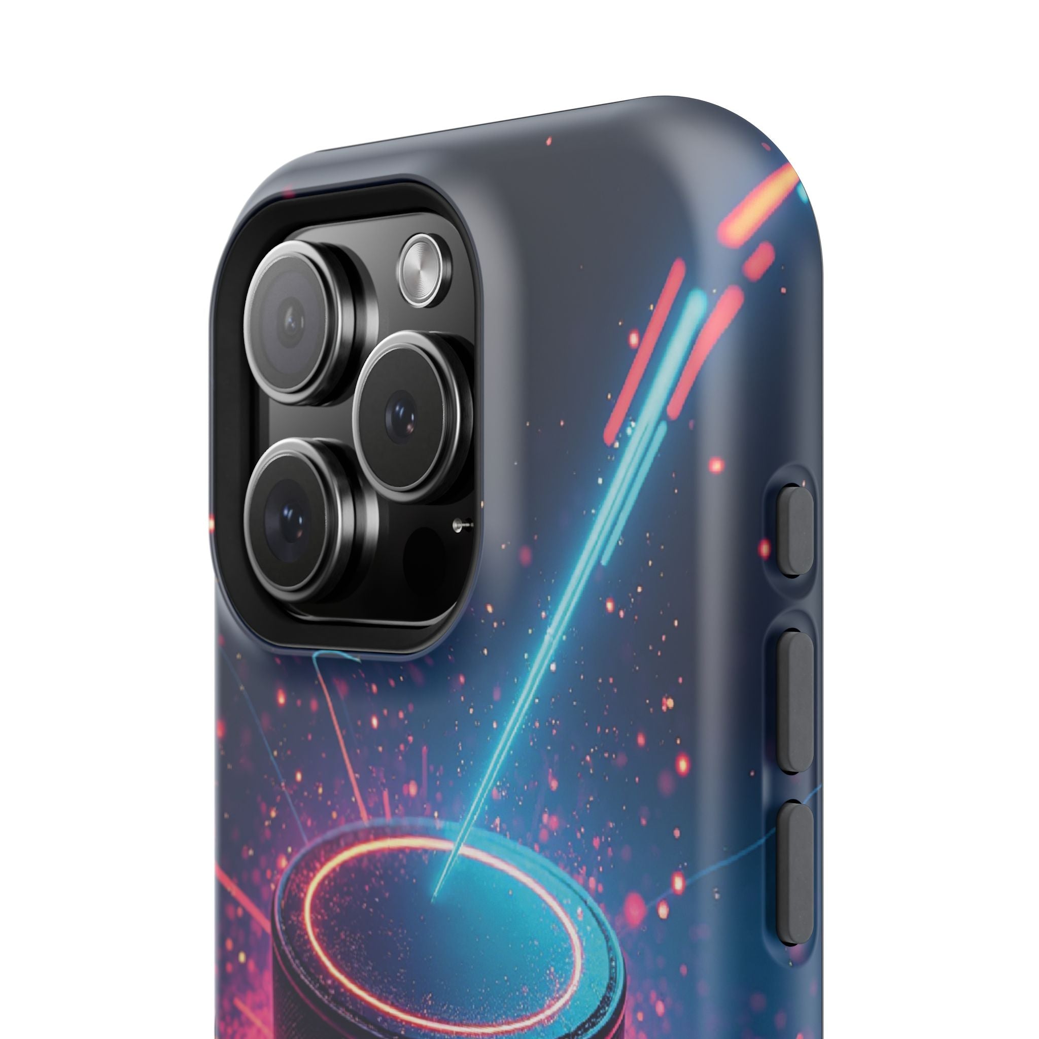 Neon Laser Hockey Puck Impact-Resistant Phone Case - Magnolia Wild SC