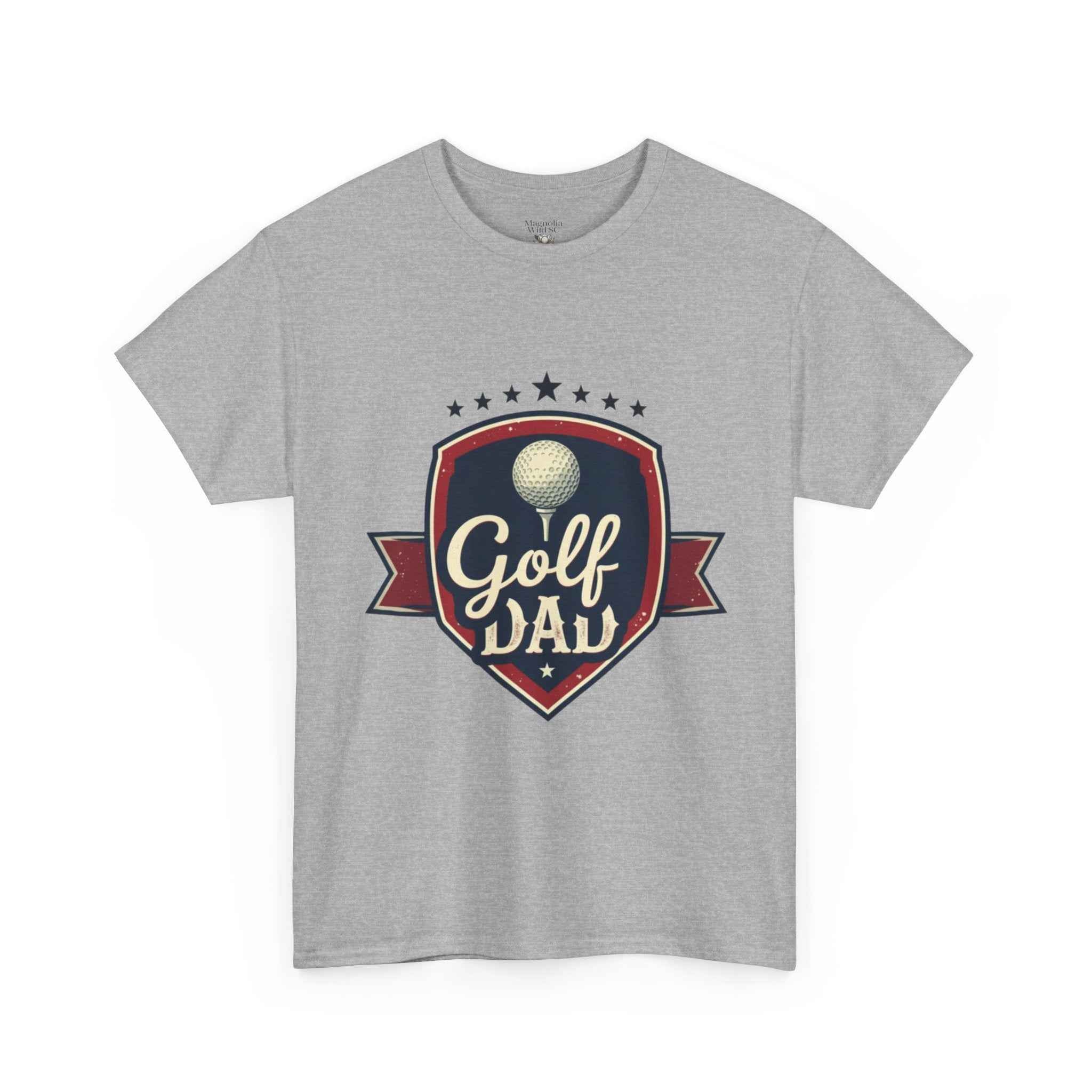 Retro Badge Style: The Vintage Golf Dad Shield Tee
