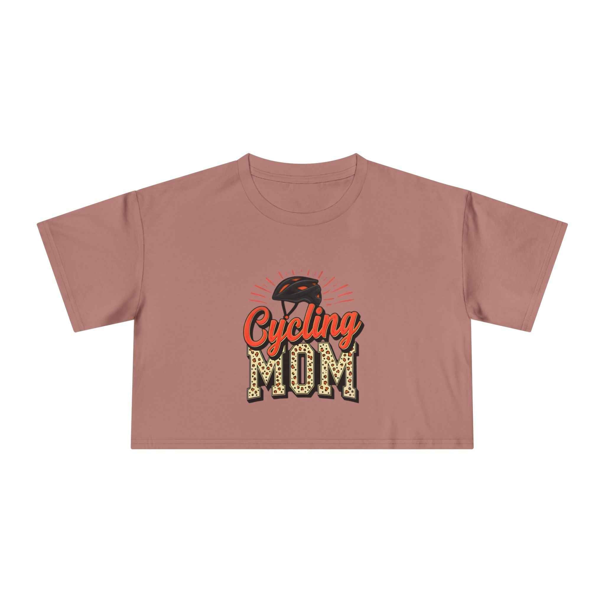 Cycling Mom Cheetah Print Crop Tee
