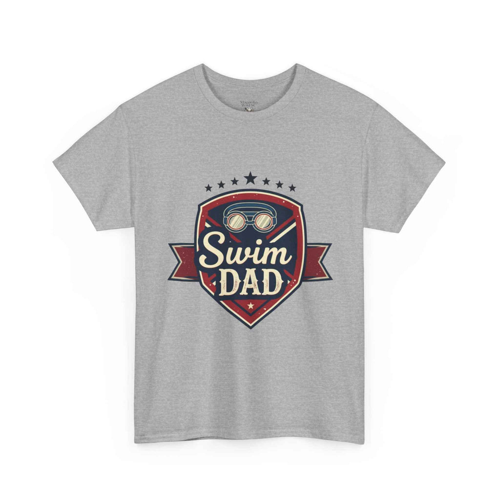 Retro Badge Style: The Vintage Swim Dad Shield Tee