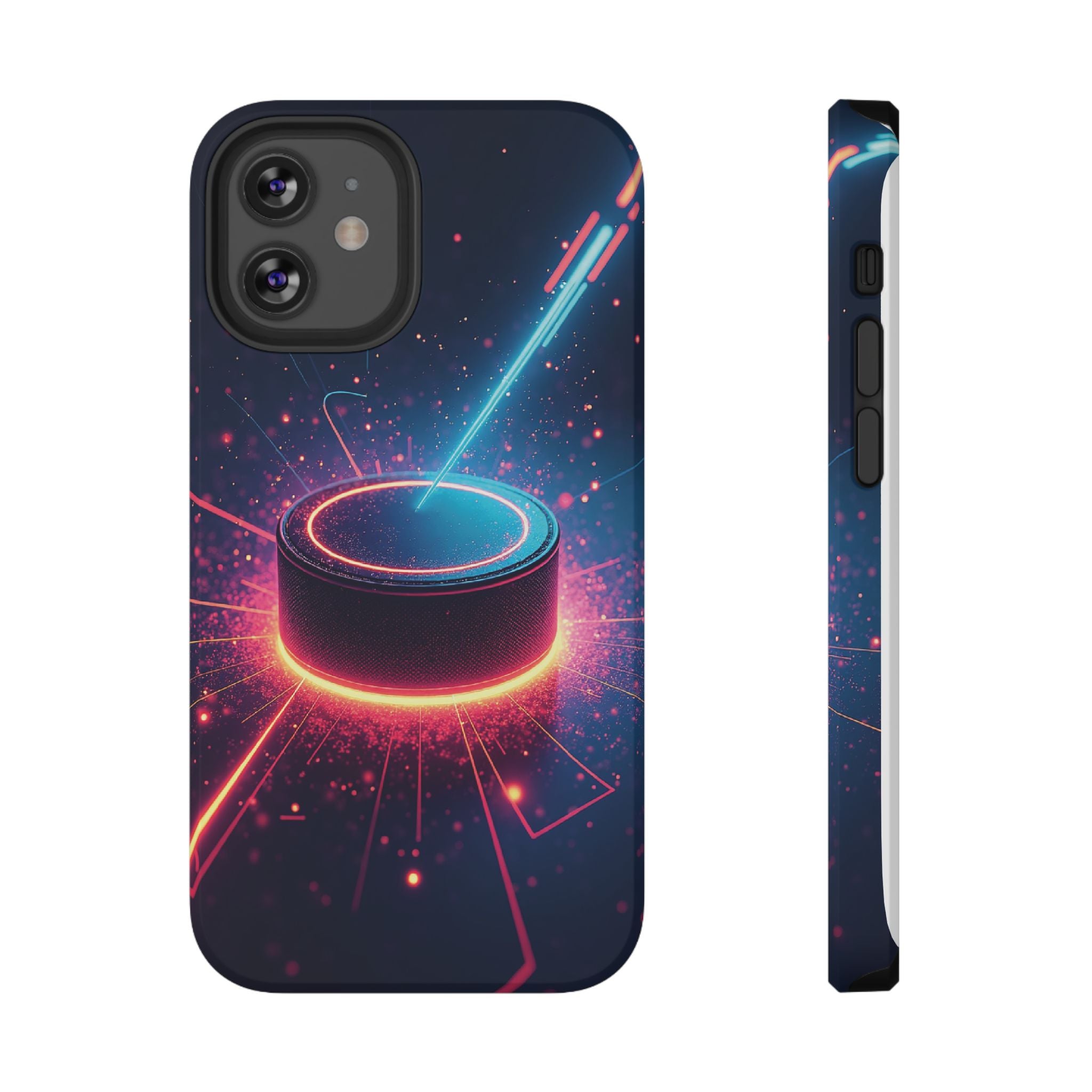 Neon Laser Hockey Puck Impact-Resistant Phone Case - Magnolia Wild SC