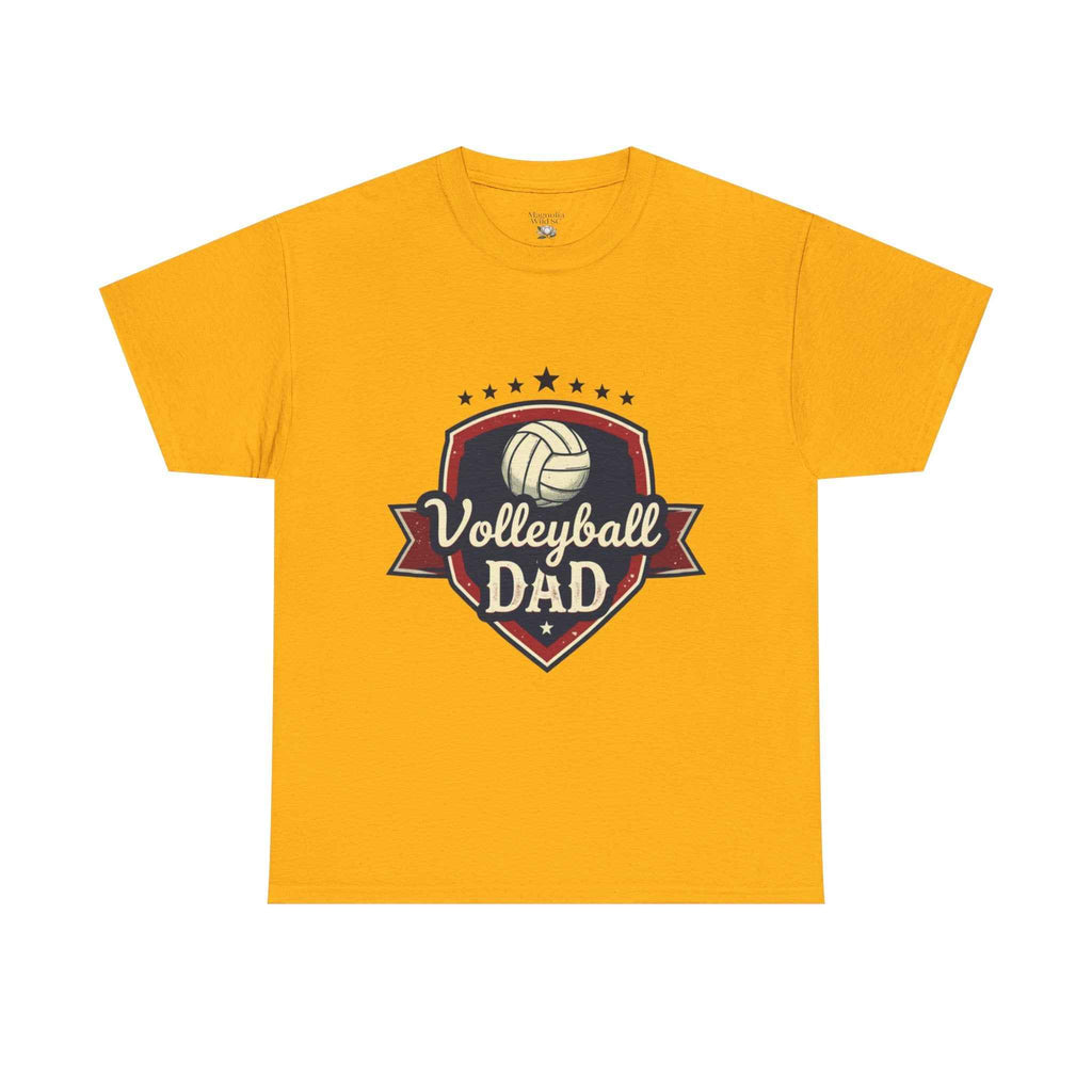 Retro Badge Style: The Vintage Volleyball Dad Shield Tee