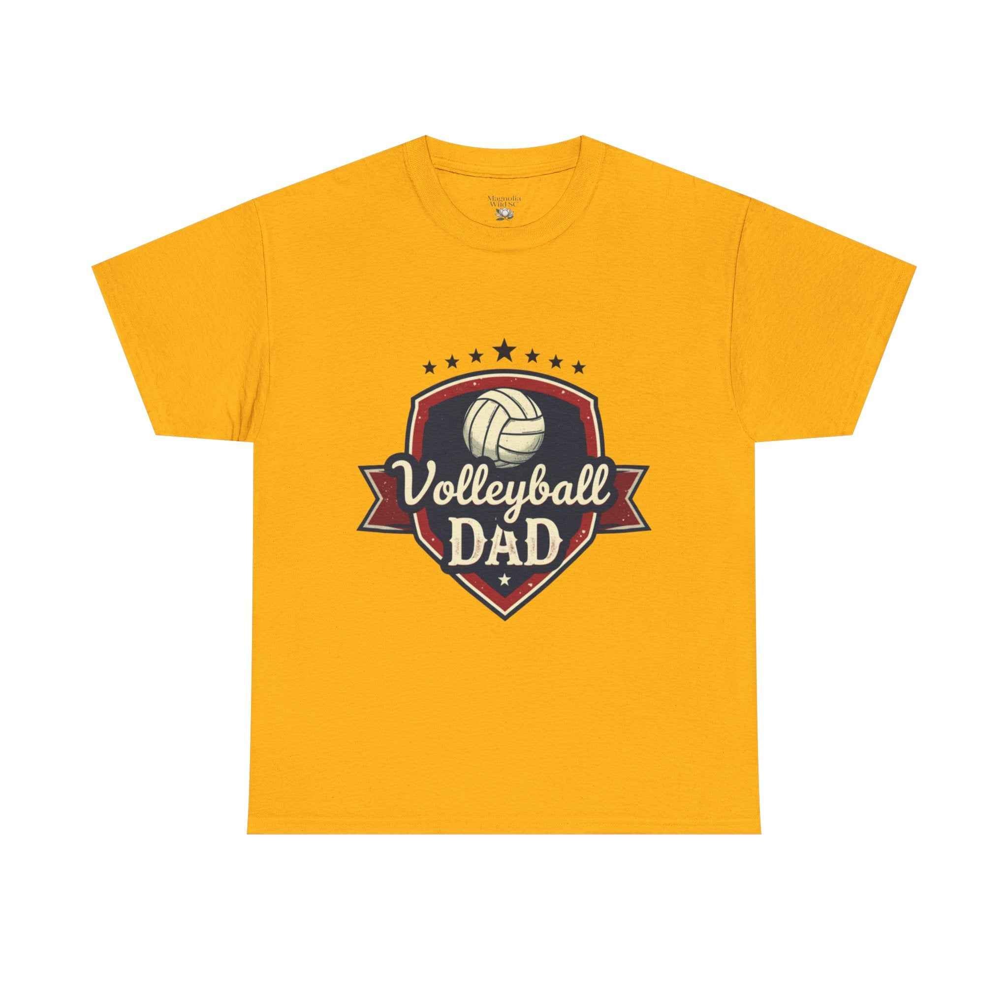 Retro Badge Style: The Vintage Volleyball Dad Shield Tee