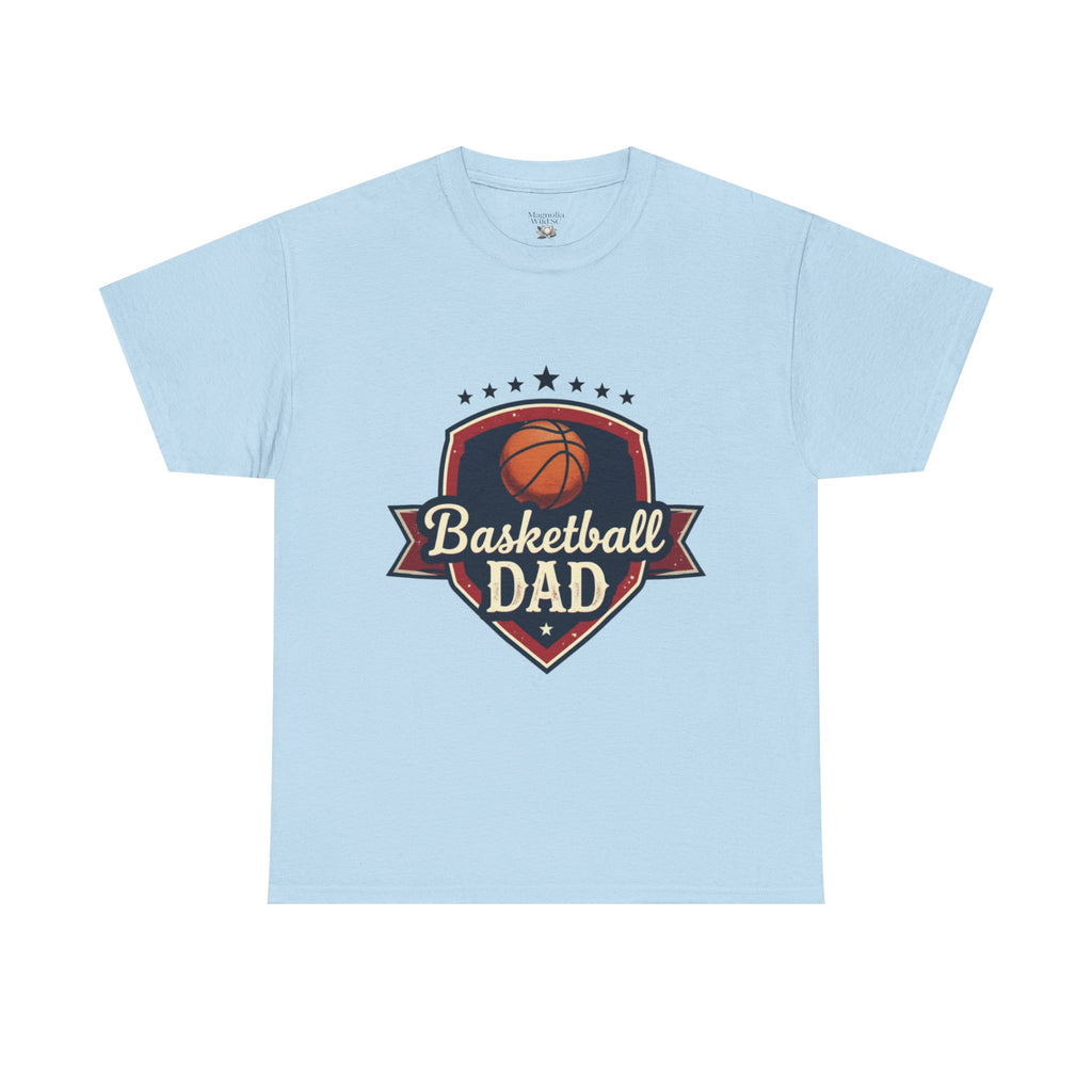Retro Court Style: The Vintage Basketball Dad Shield Tee - Magnolia Wild SC