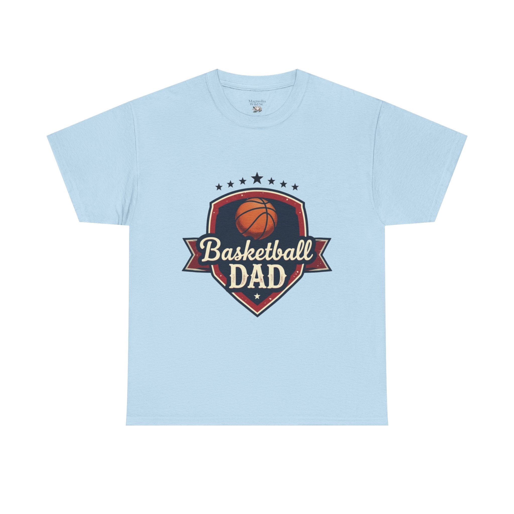 Retro Court Style: The Vintage Basketball Dad Shield Tee - Magnolia Wild SC