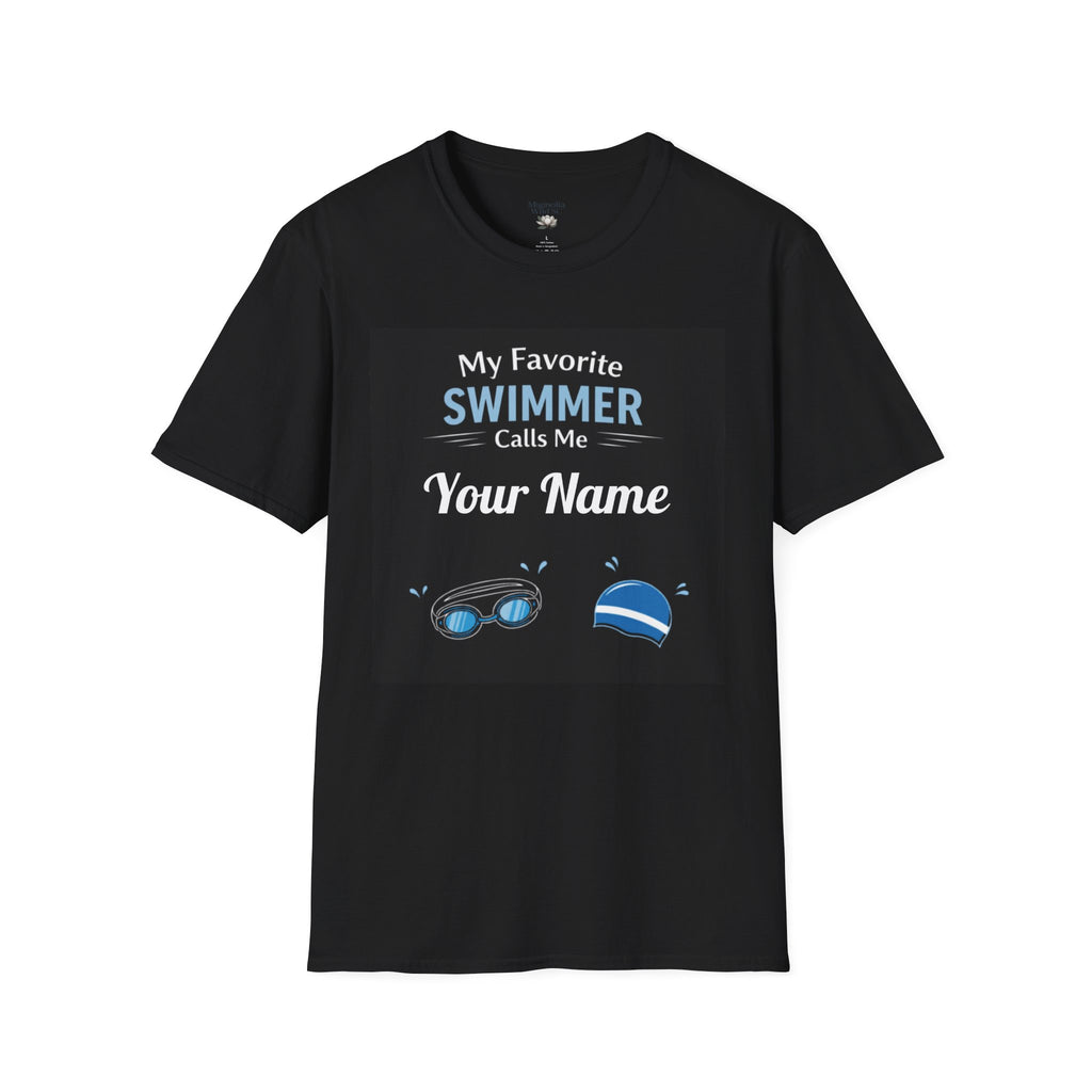 Personalized “My Favorite Swimmer Calls Me” T-Shirt – Custom Name Swim Tee - Magnolia Wild SC