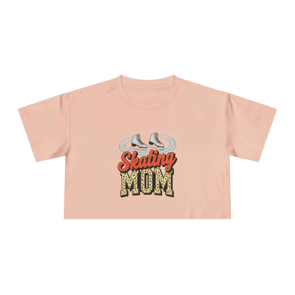 Figure Skating Mom Cheetah Print Women's Crop Tee