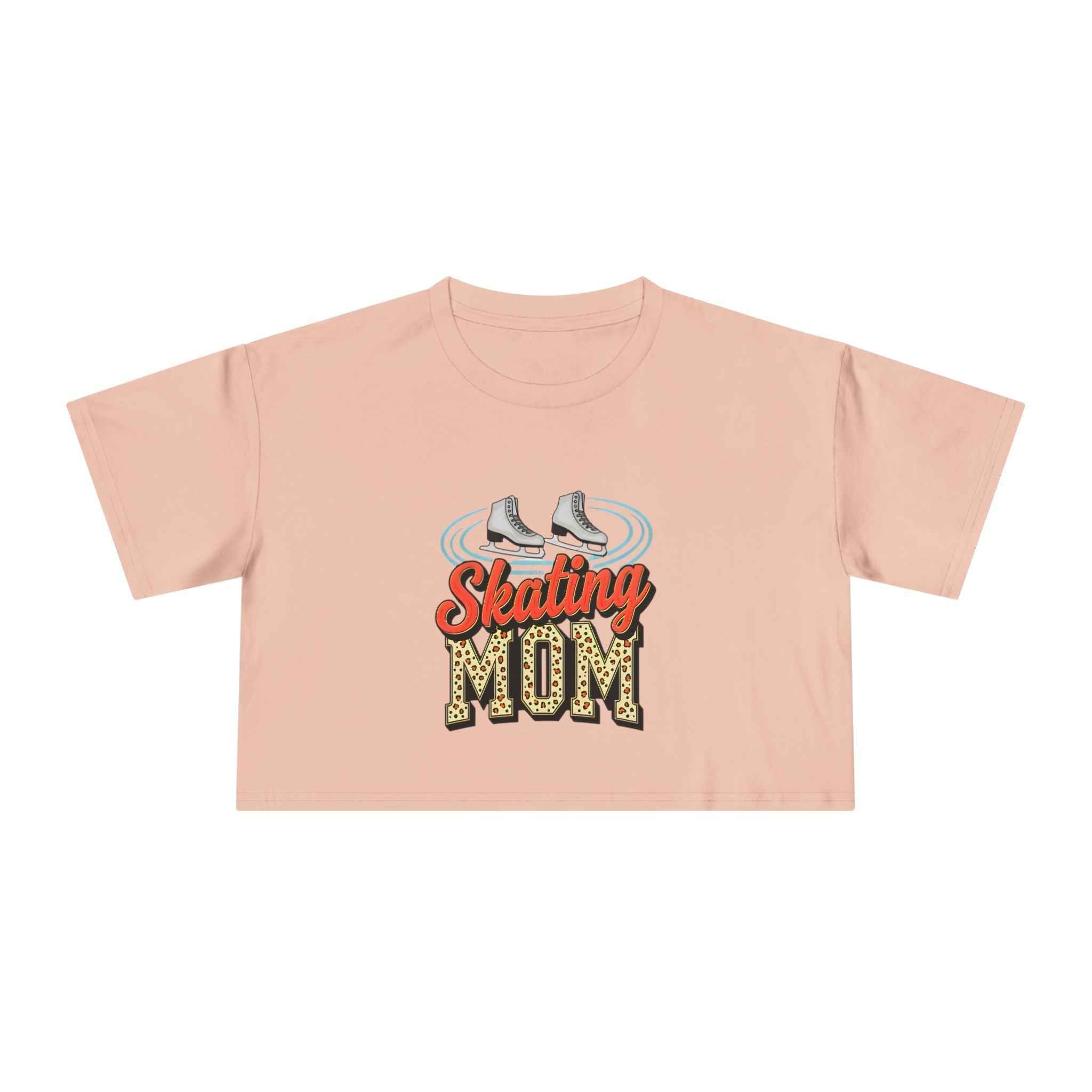 Figure Skating Mom Cheetah Print Women's Crop Tee