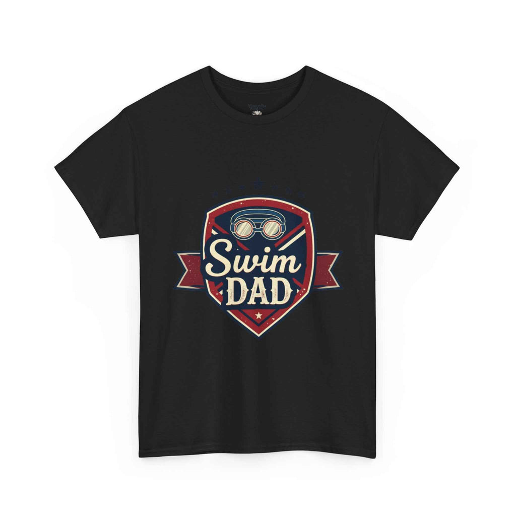Retro Badge Style: The Vintage Swim Dad Shield Tee