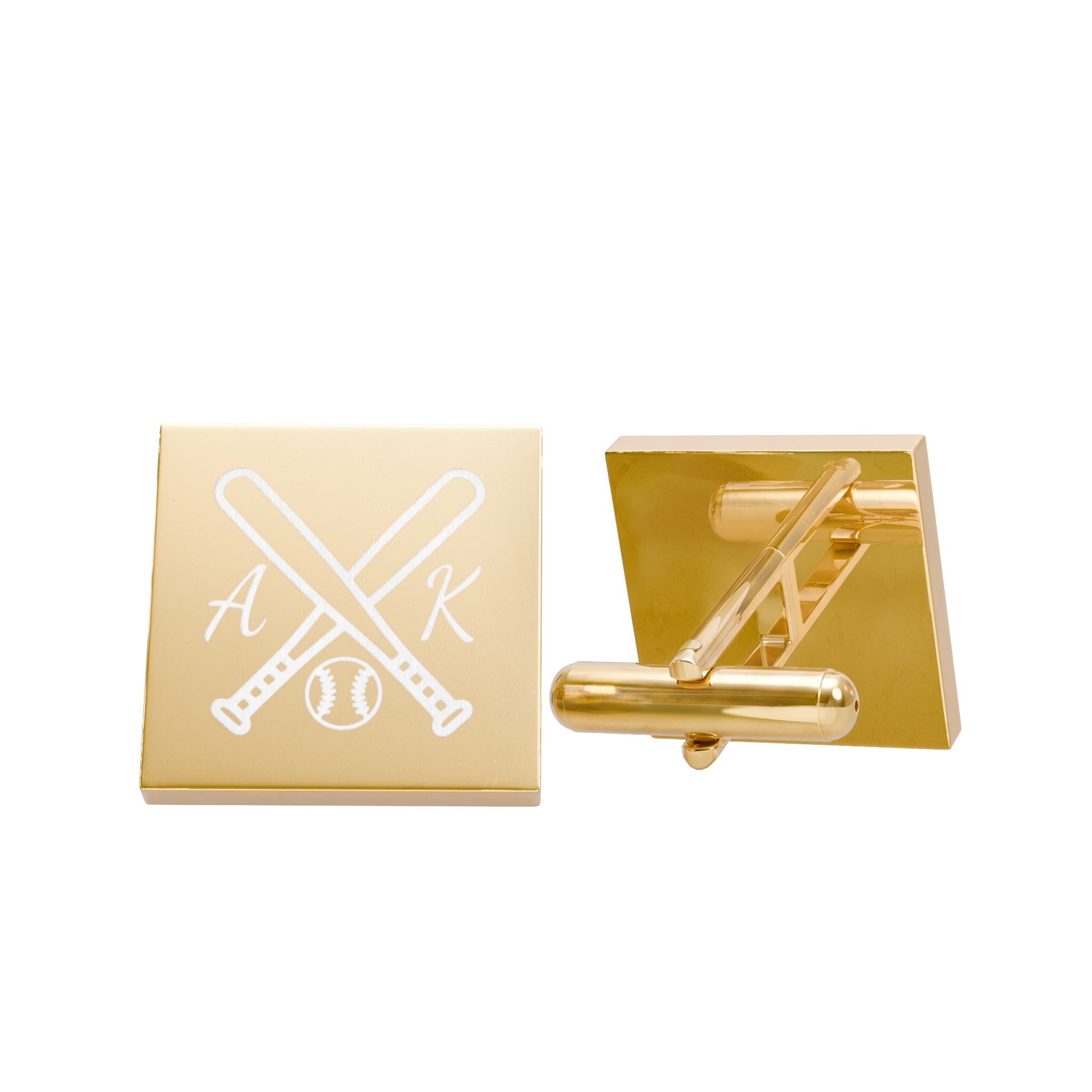 Personalized Baseball Cufflinks — Custom Initials Engraving - Magnolia Wild SC