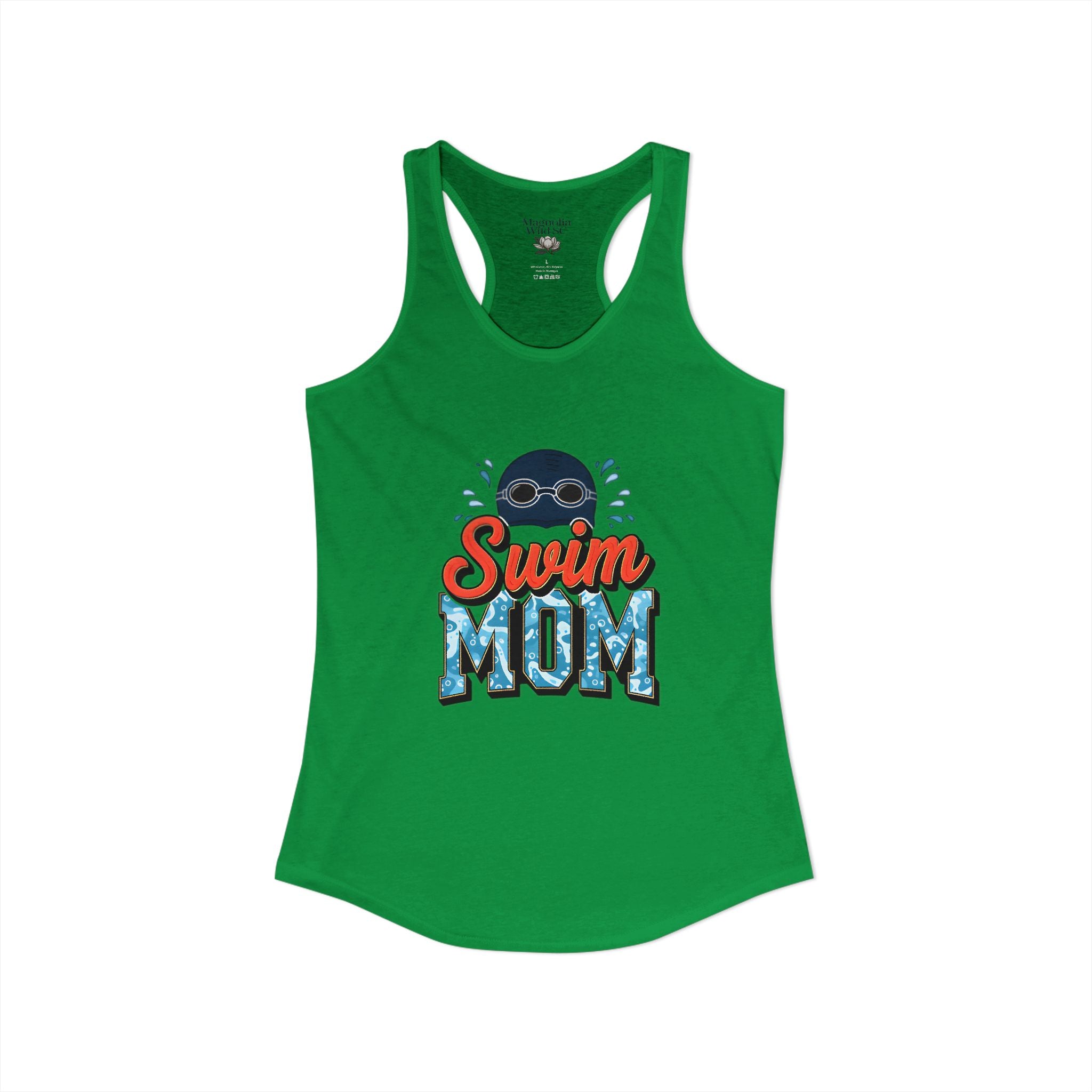 Swim Mom Racerback Tank – Personalized Name & Number Option | Lightweight Women’s Swim Tank Top - Magnolia Wild SC