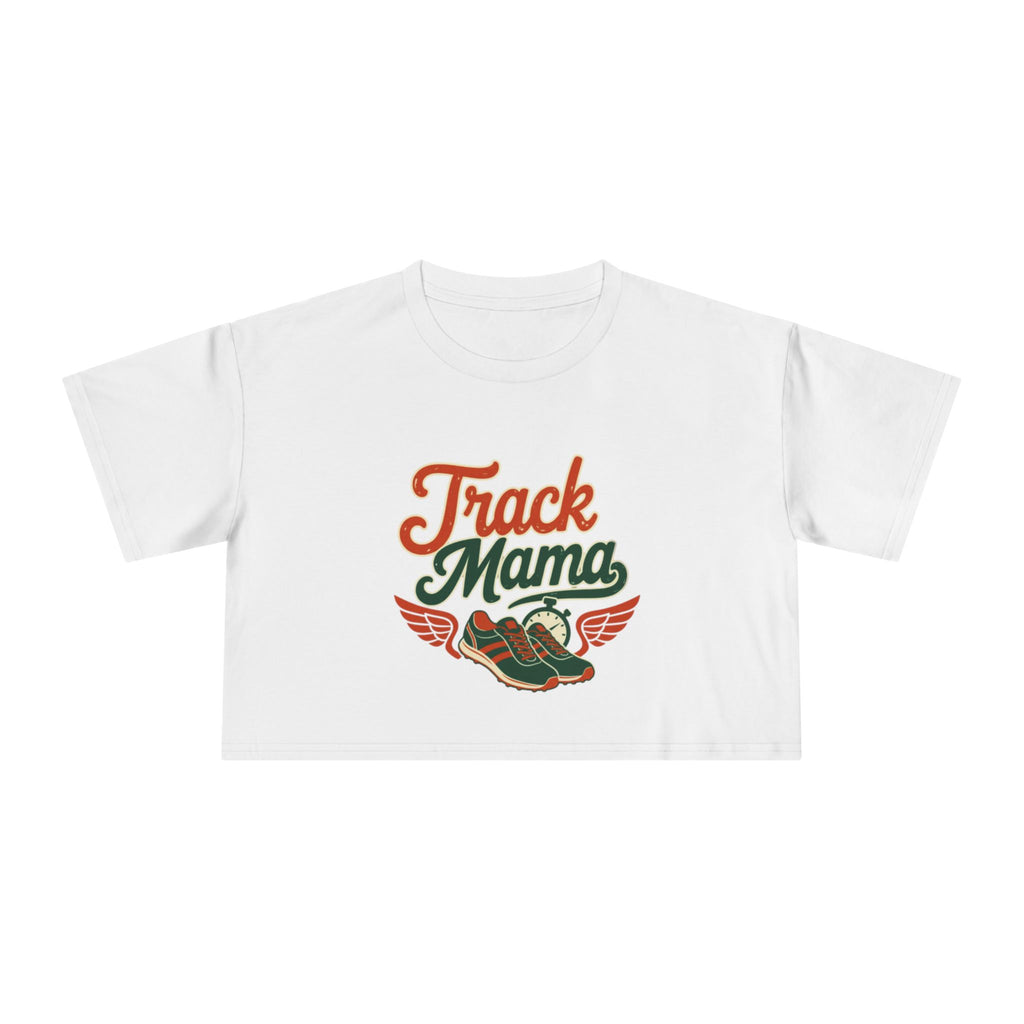 Track Mama Crop Tee | Retro Track and Field Graphic, Mom Sports Top - Magnolia Wild SC
