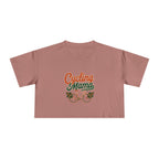 Cycling Mama Crop Tee — Retro Cycling Graphic - Magnolia Wild SC