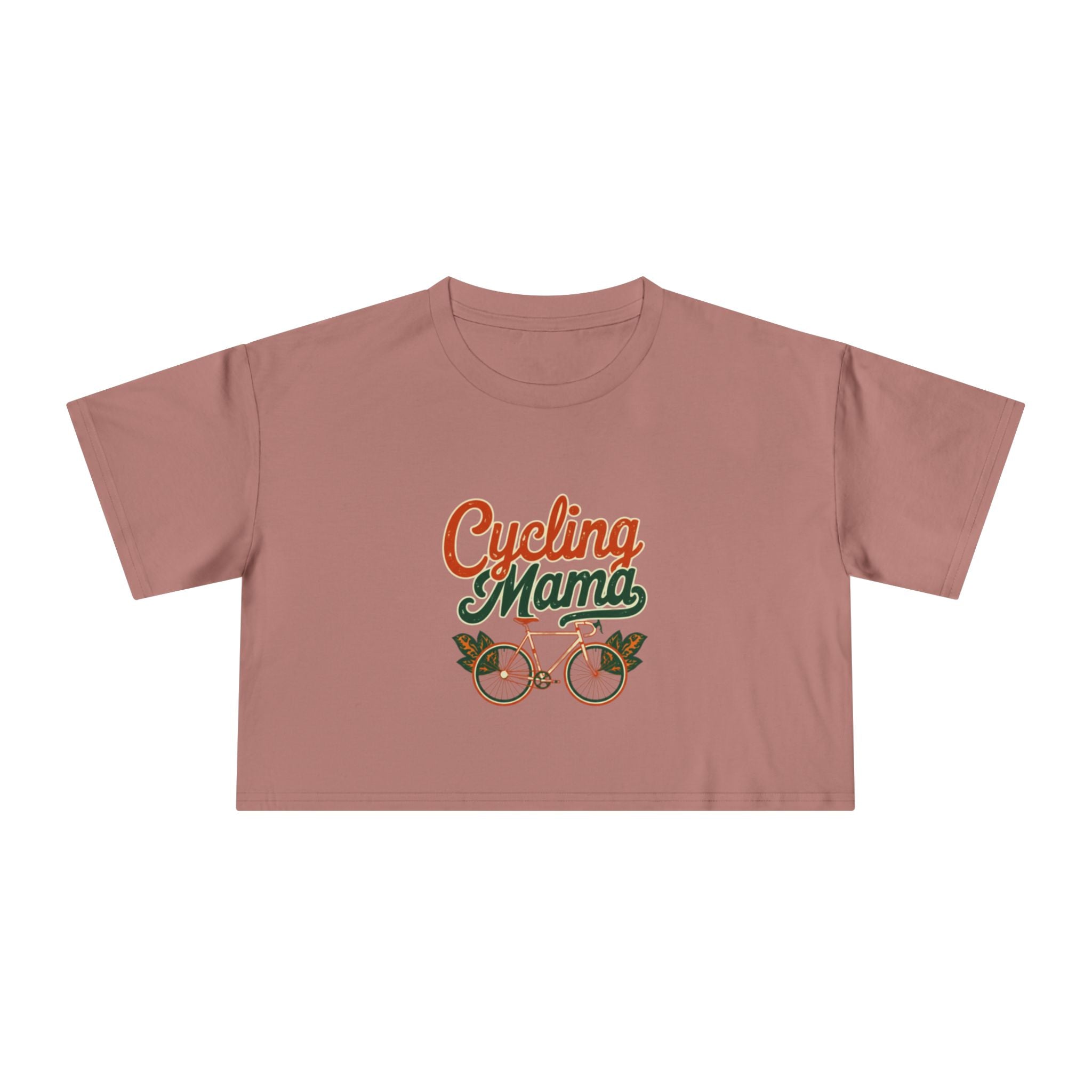 Cycling Mama Crop Tee — Retro Cycling Graphic - Magnolia Wild SC