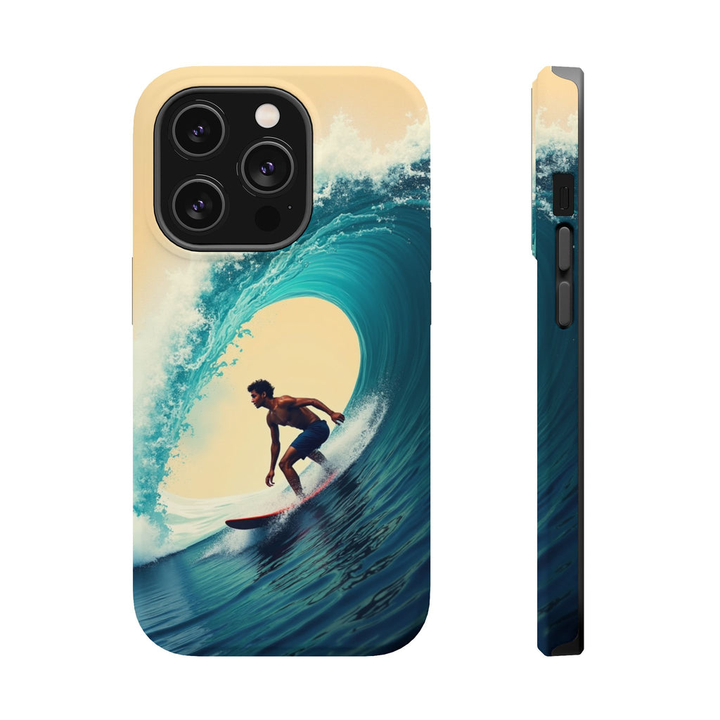 Surfer Riding a Wave iPhone Case — Magnetic Impact-Resistant - Magnolia Wild SC