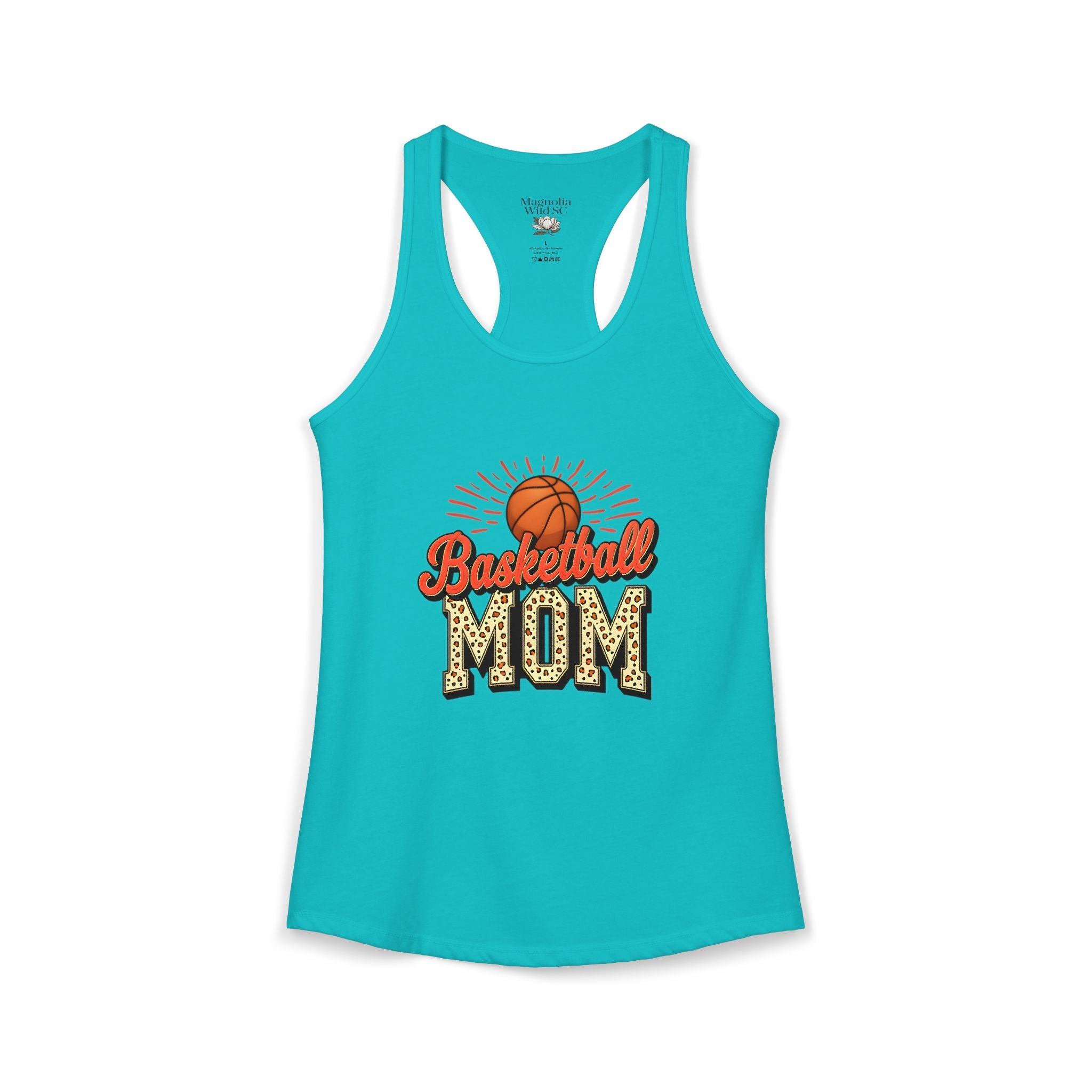Basketball Mom Racerback Tank – Personalized Name & Number Option | Lightweight Women’s Basketball Tank Top - Magnolia Wild SC