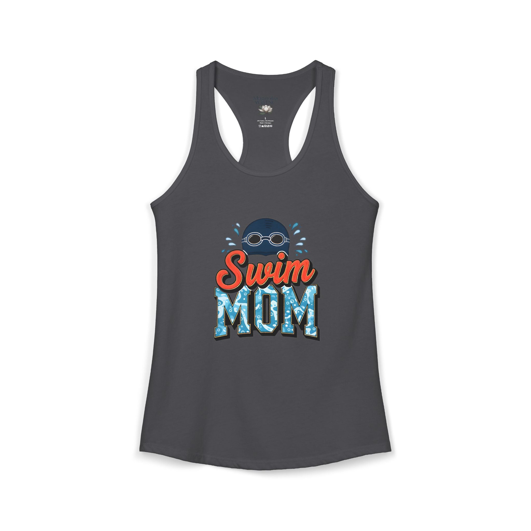 Swim Mom Racerback Tank – Personalized Name & Number Option | Lightweight Women’s Swim Tank Top - Magnolia Wild SC