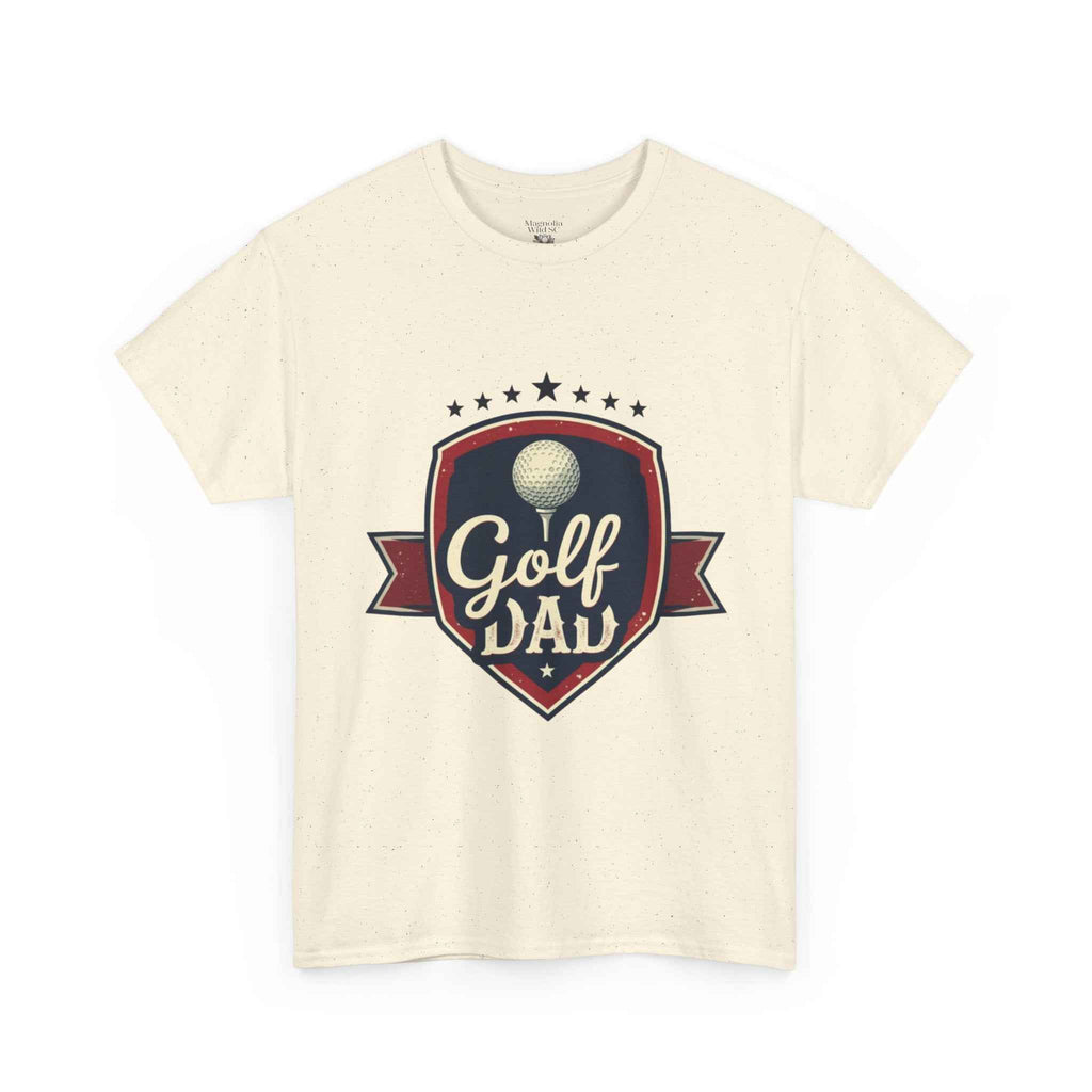 Retro Badge Style: The Vintage Golf Dad Shield Tee
