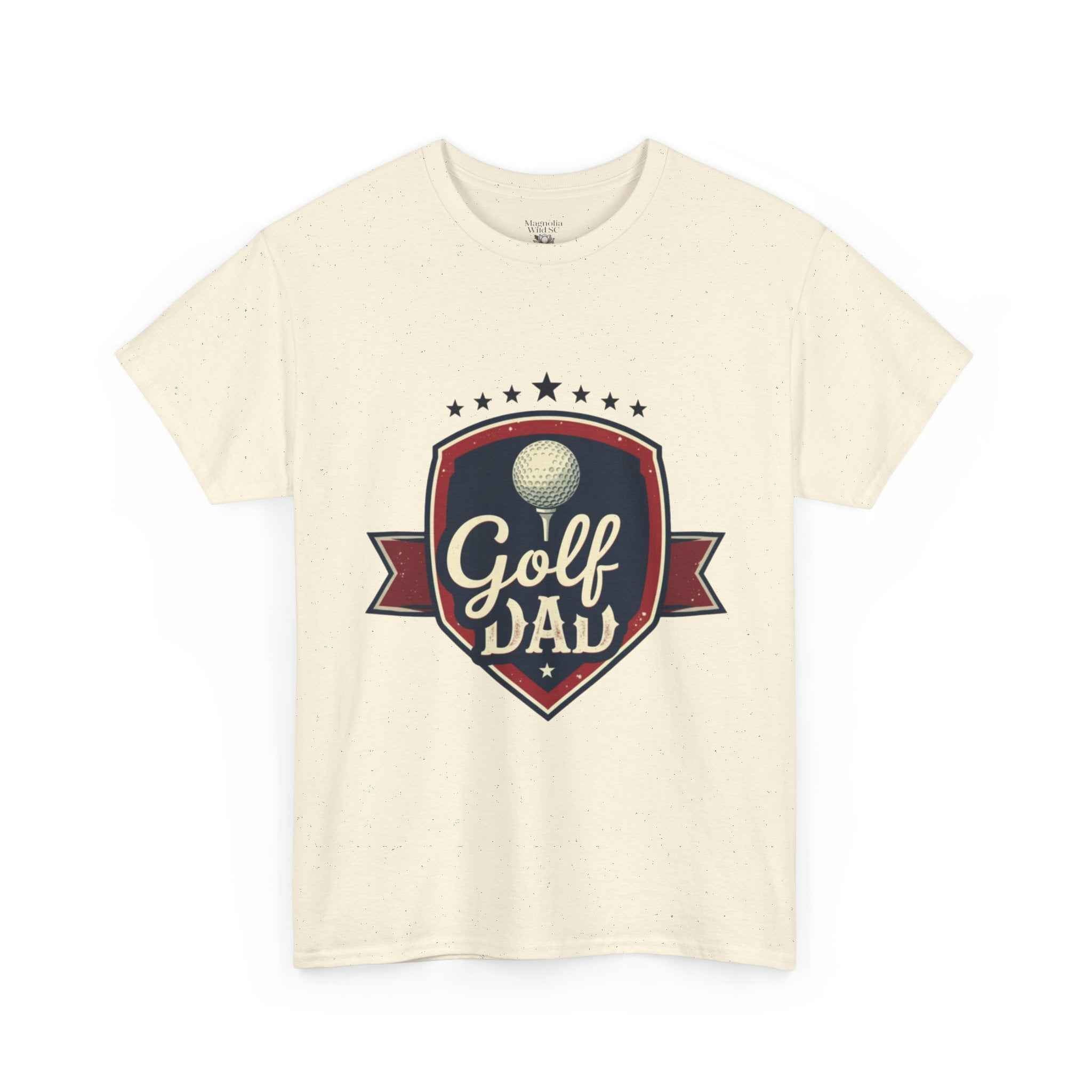 Retro Badge Style: The Vintage Golf Dad Shield Tee