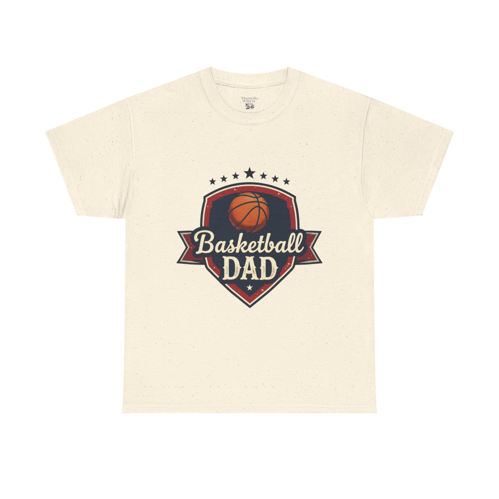 Retro Court Style: The Vintage Basketball Dad Shield Tee - Magnolia Wild SC