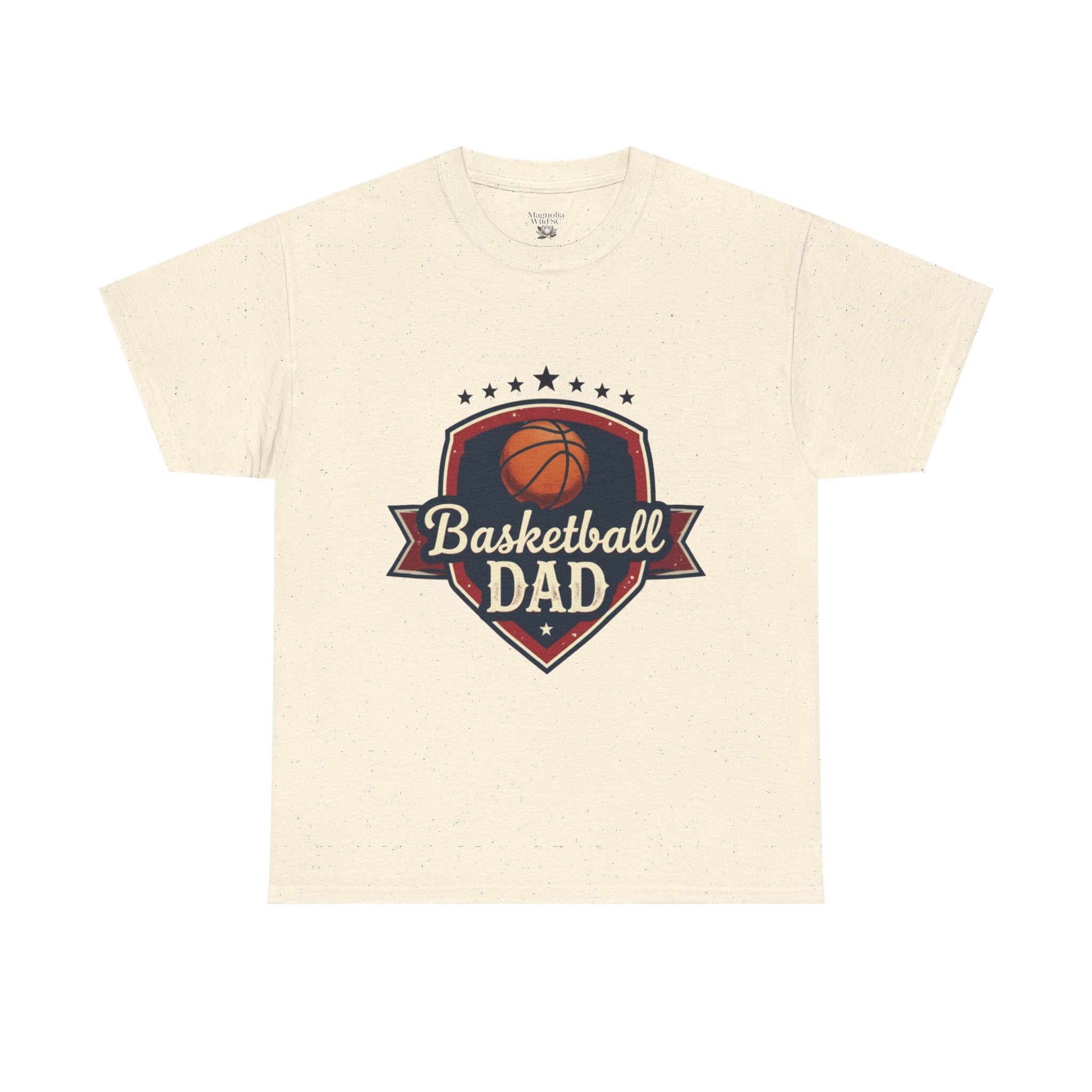 Retro Court Style: The Vintage Basketball Dad Shield Tee - Magnolia Wild SC