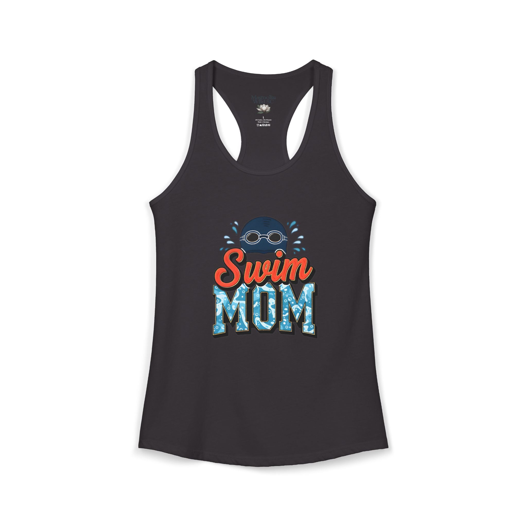 Swim Mom Racerback Tank – Personalized Name & Number Option | Lightweight Women’s Swim Tank Top - Magnolia Wild SC