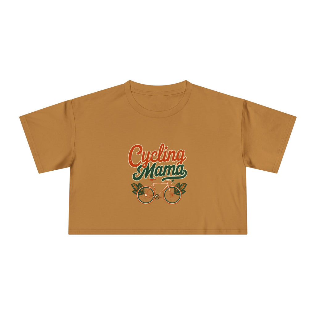 Cycling Mama Crop Tee — Retro Cycling Graphic - Magnolia Wild SC