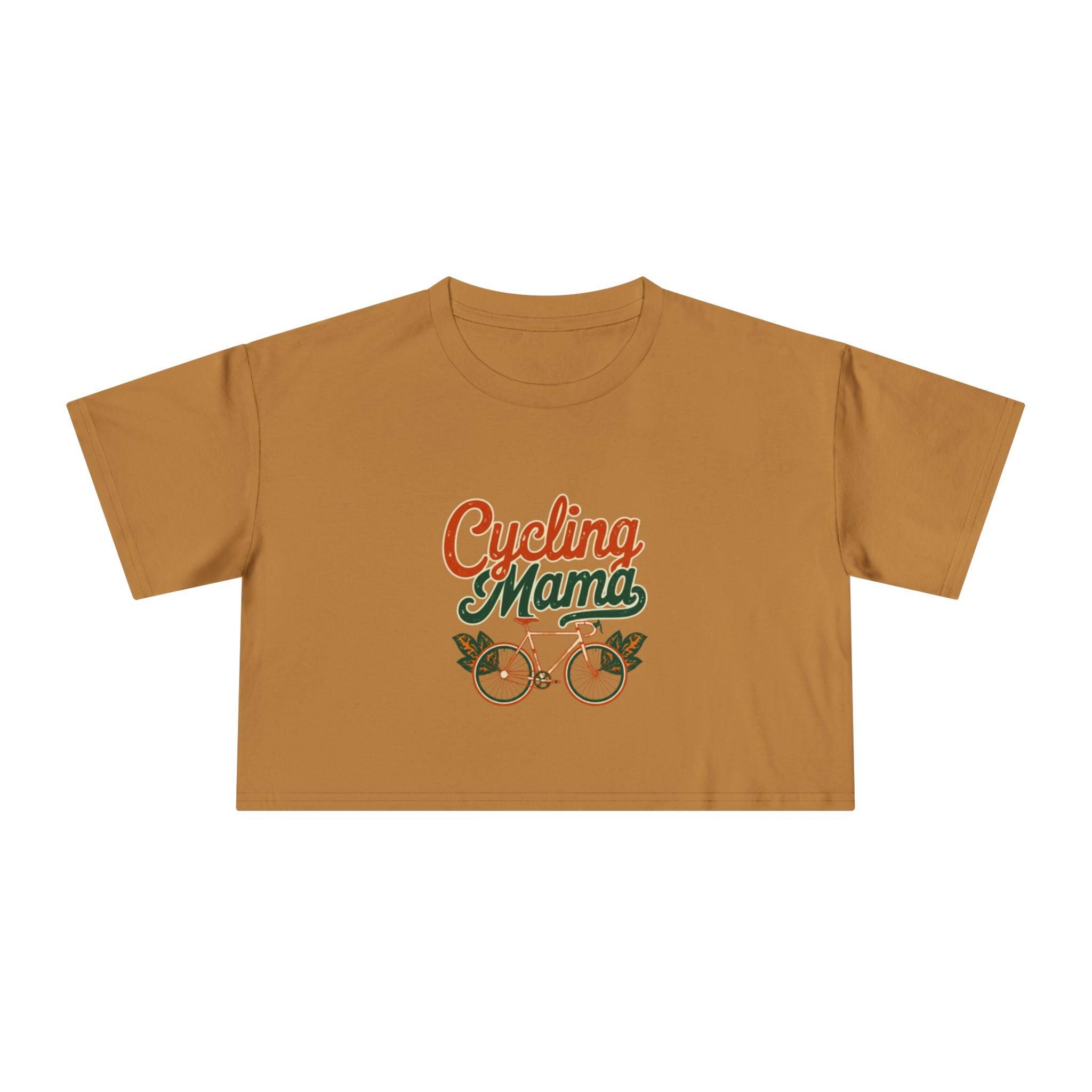 Cycling Mama Crop Tee — Retro Cycling Graphic - Magnolia Wild SC