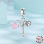 Sterling Silver Sports Bead – Volleyball & Fitness Pendant Charm - Magnolia Wild SC