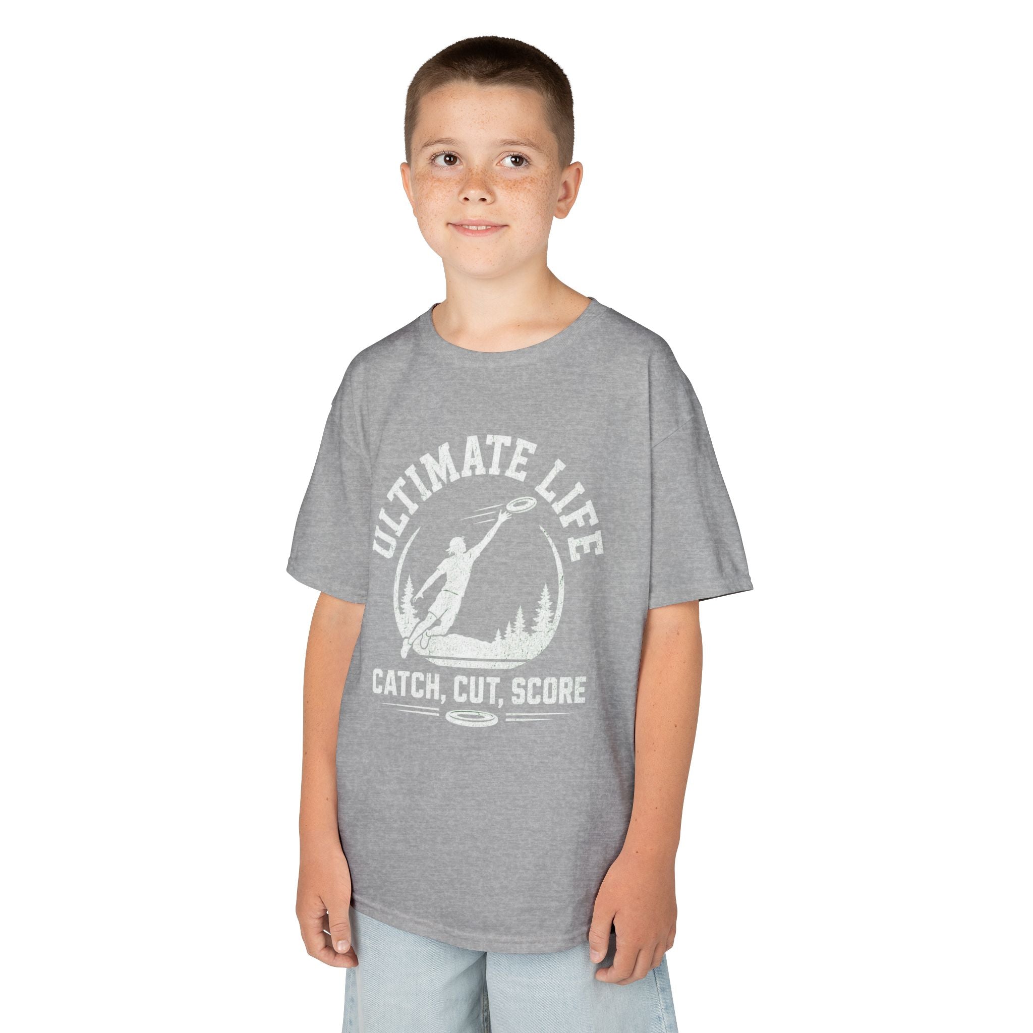 Ultimate Life Kids Tee — “Catch, Cut, Score” Ultimate Frisbee Youth Shirt - Magnolia Wild SC