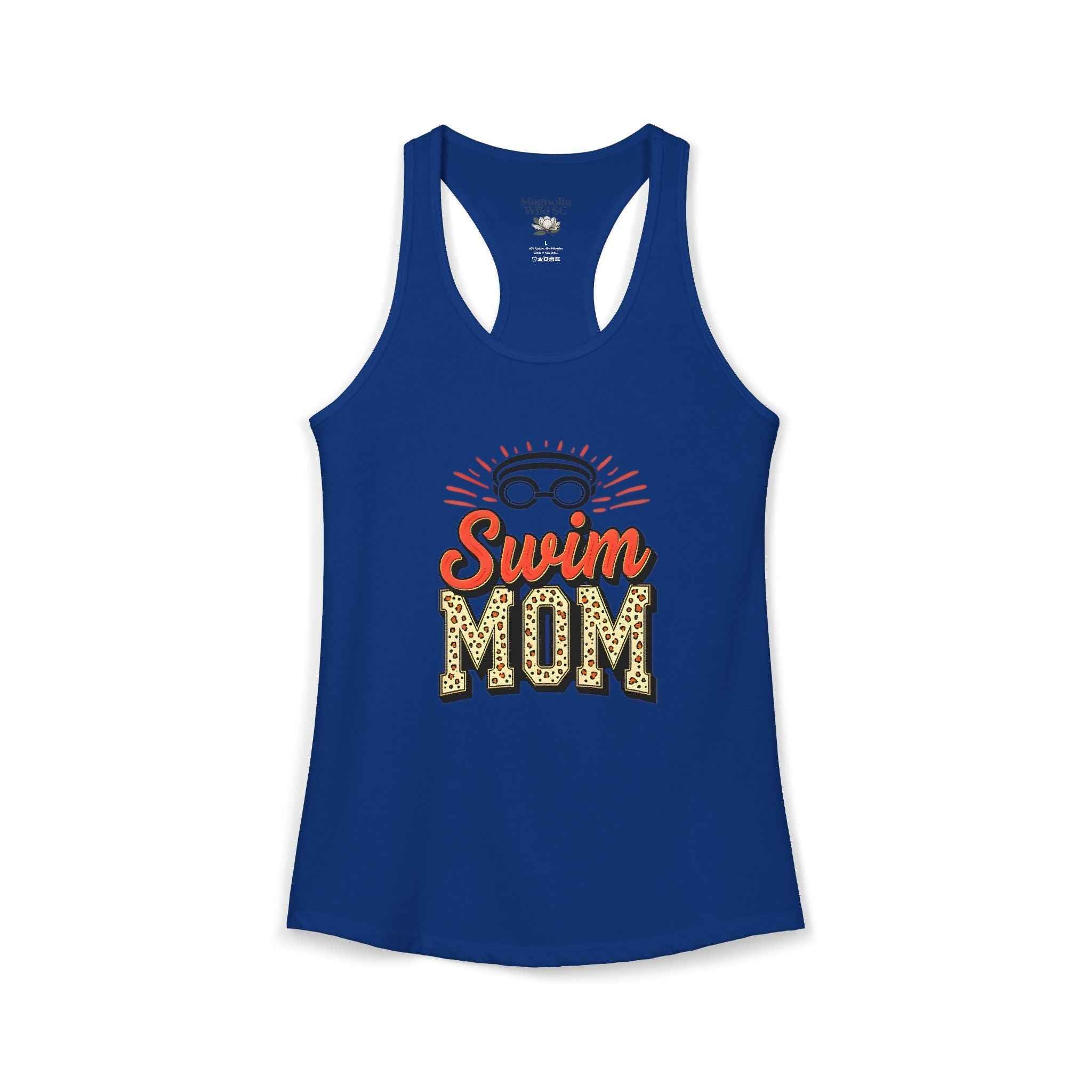 Swim Mom Racerback Tank – Personalized Name & Number Option
