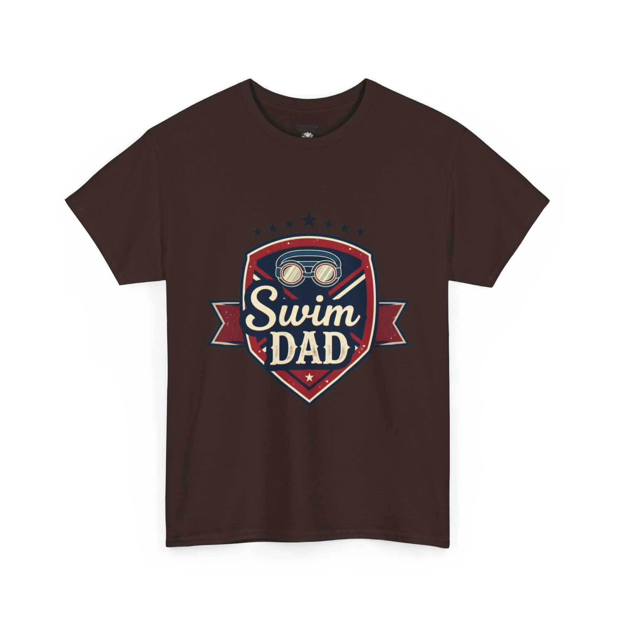 Retro Badge Style: The Vintage Swim Dad Shield Tee