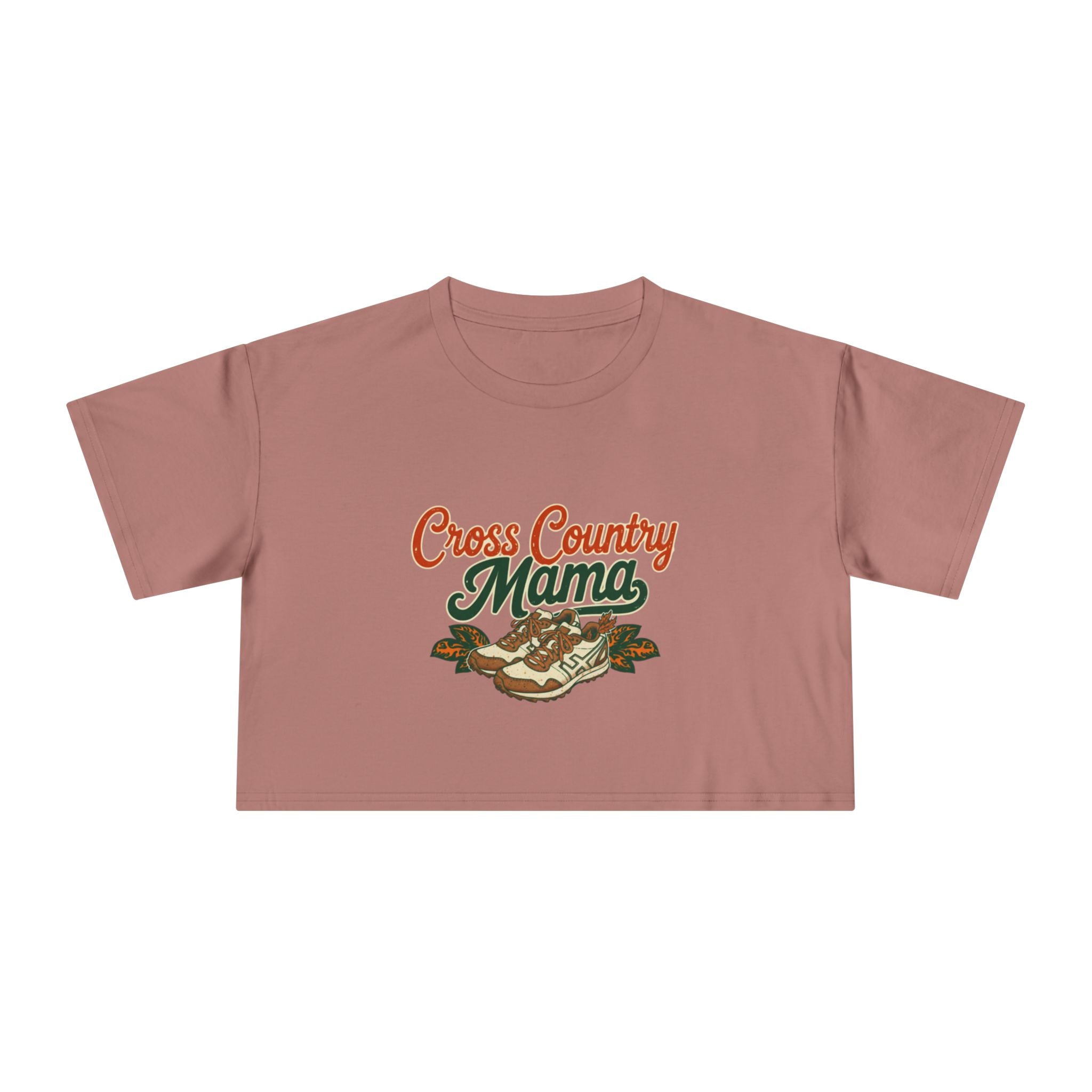 Cross Country Mama Crop Tee | Retro Cross Country Graphic, Mom Sports Top - Magnolia Wild SC