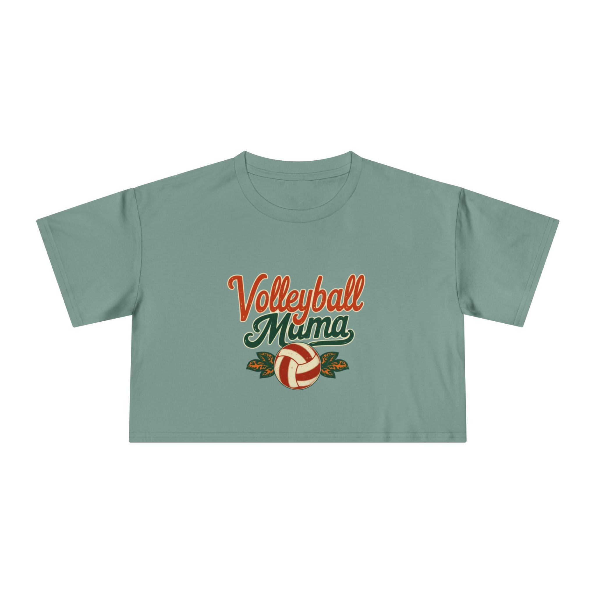 Volleyball Mama Crop Tee | Retro Volleyball Graphic, Mom Sports Top - Magnolia Wild SC